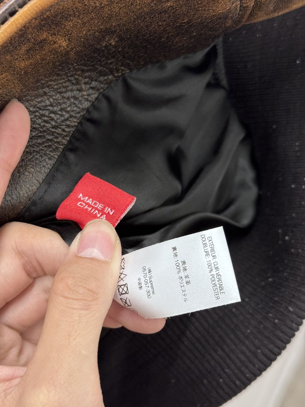 Supreme Supreme Worn Leather Varsity Jacket Size US L / EU 52-54 / 3 - 6 Thumbnail