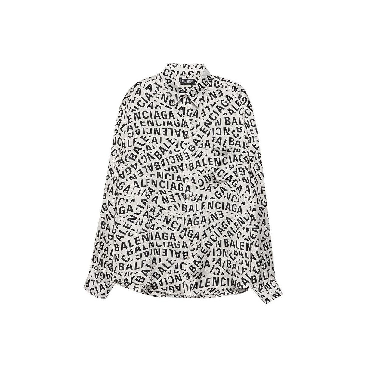 Balenciaga Balenciaga All-Over Logo Print Shirt Size L Size US L / EU 52-54 / 3 - 1 Thumbnail