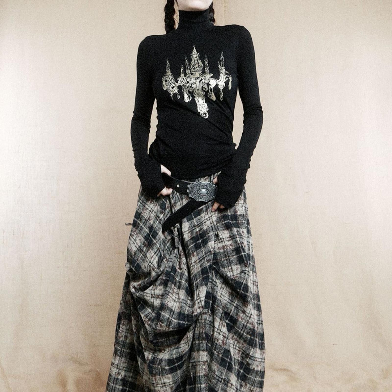 Japanese Brand Gothic Chandelier Print Turtleneck Size M / US 6-8 / IT 42-44 - 4 Thumbnail
