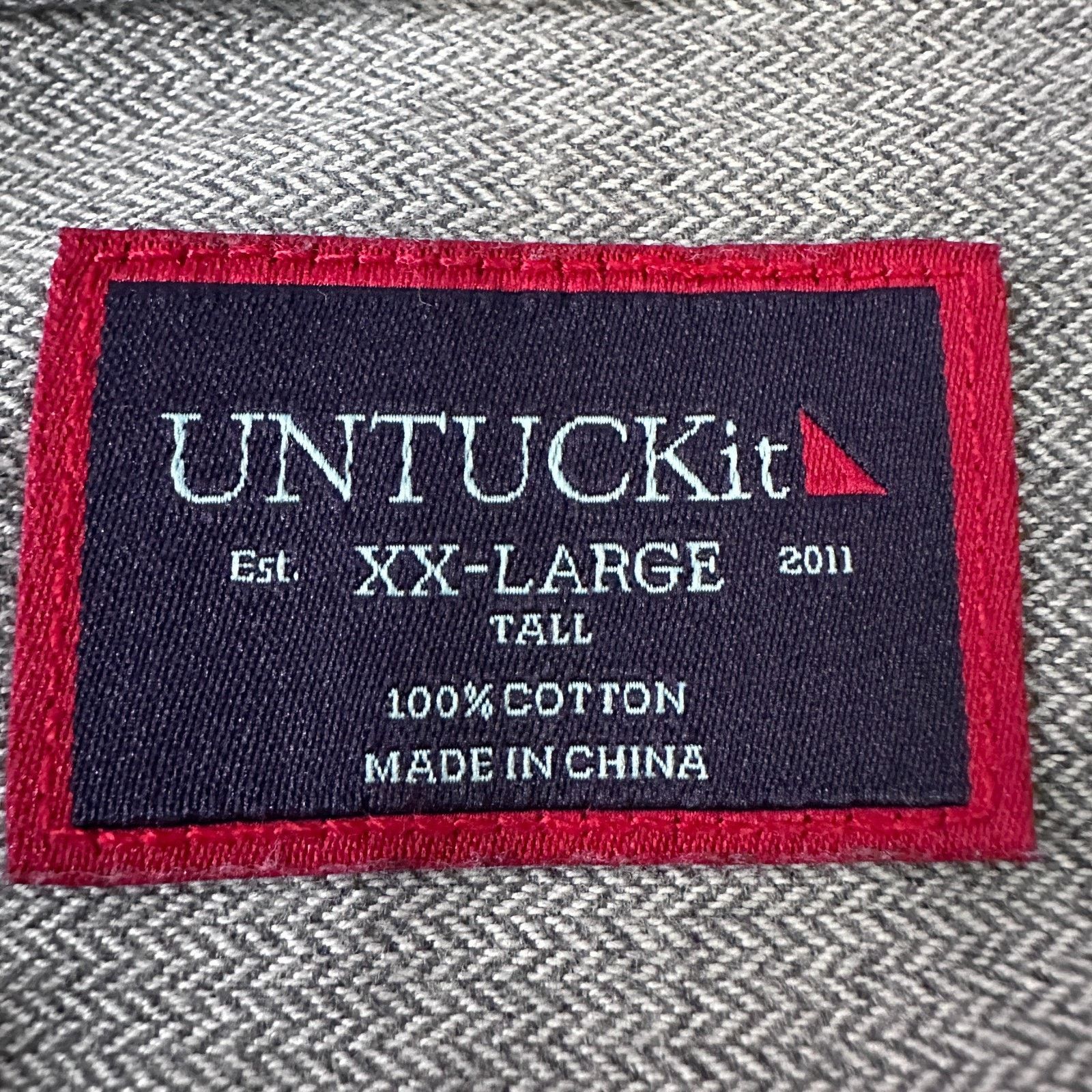 UNTUCKit Untuckit Flannel Shirt Mens 2XLT 2XL XXL Tall Gray Cotton Size US XXL / EU 58 / 5 - 6 Thumbnail