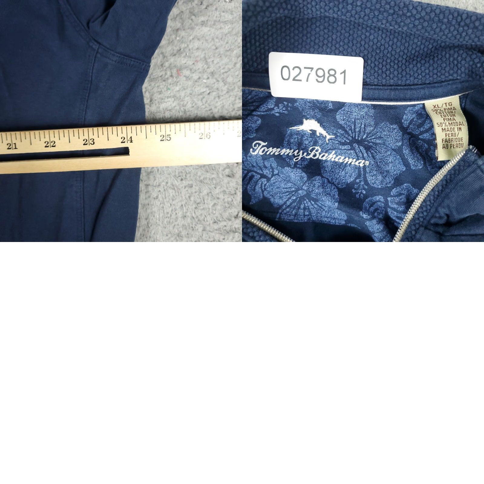 Tommy Bahama Tommy Bahama Blue Long Sleeve Mock Neck 1/4 Zip Up Pullover Sweater Mens XL Size US XL / EU 56 / 4 - 8 Thumbnail