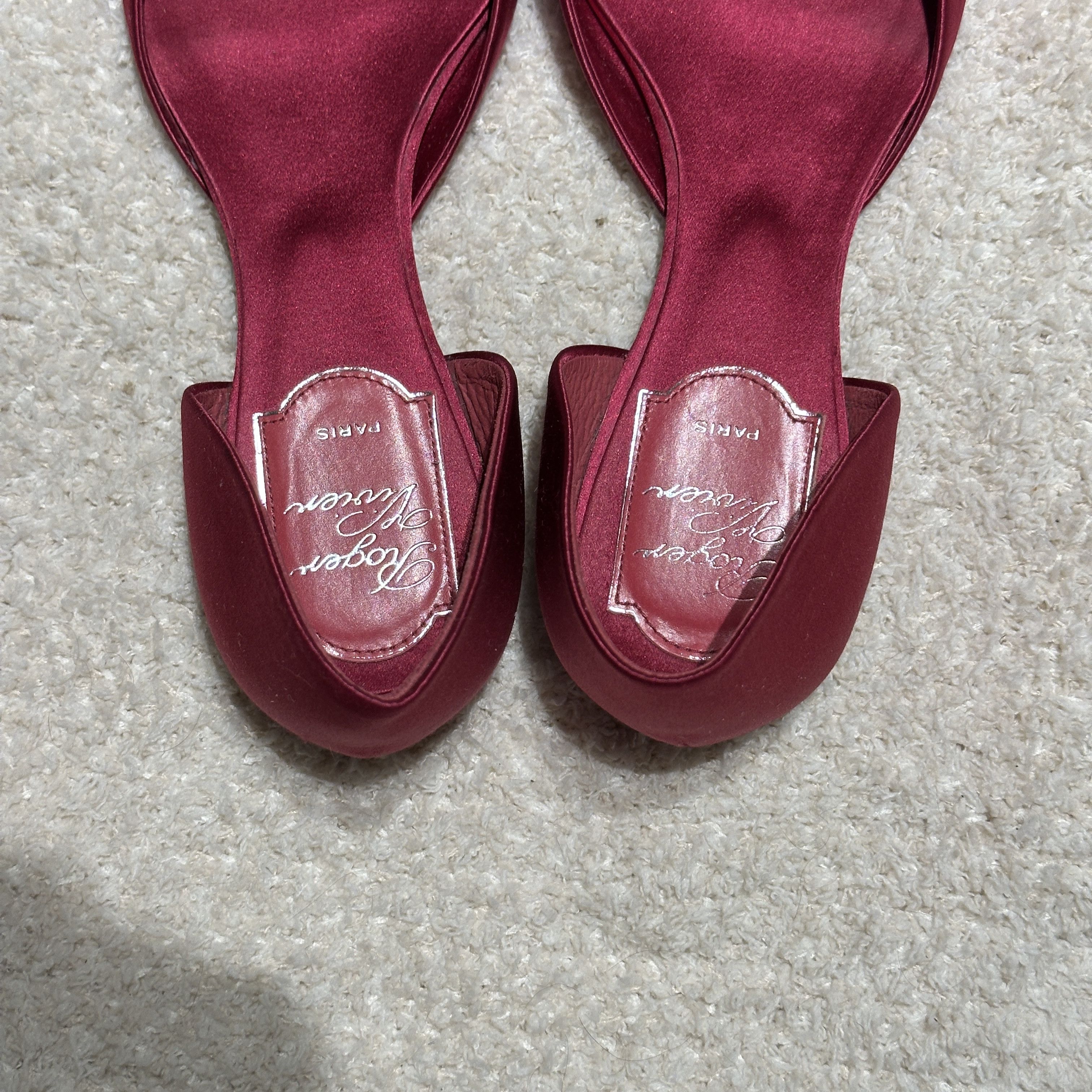 Roger Vivier Roger Vivier Crystal Buckle Satin Flats Size US 6.5 / IT 36.5 - 6 Thumbnail