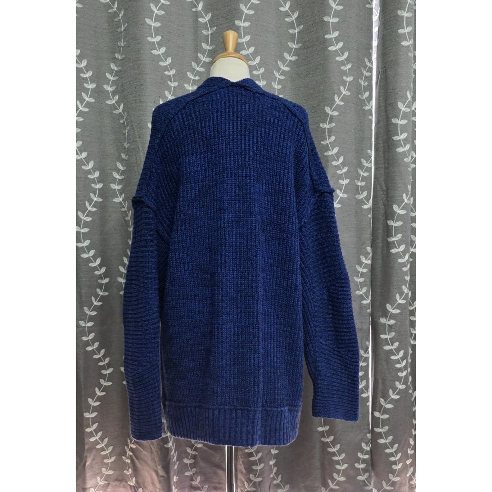Free People Free People Cardigan Sweater Women's L Blue Oversized Knit Open Heavyweight Bohemian Fashion 90s Not Applicable? Size L / US 10 / IT 46 - 3 Thumbnail