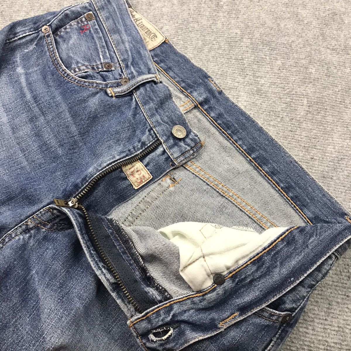 Japanese Brand × Polo Ralph Lauren DISTRESSED POLO RALPH LAUREN PATCHWORK BLUE FADED DENIM PANT Size US 32 / EU 48 - 16 Thumbnail