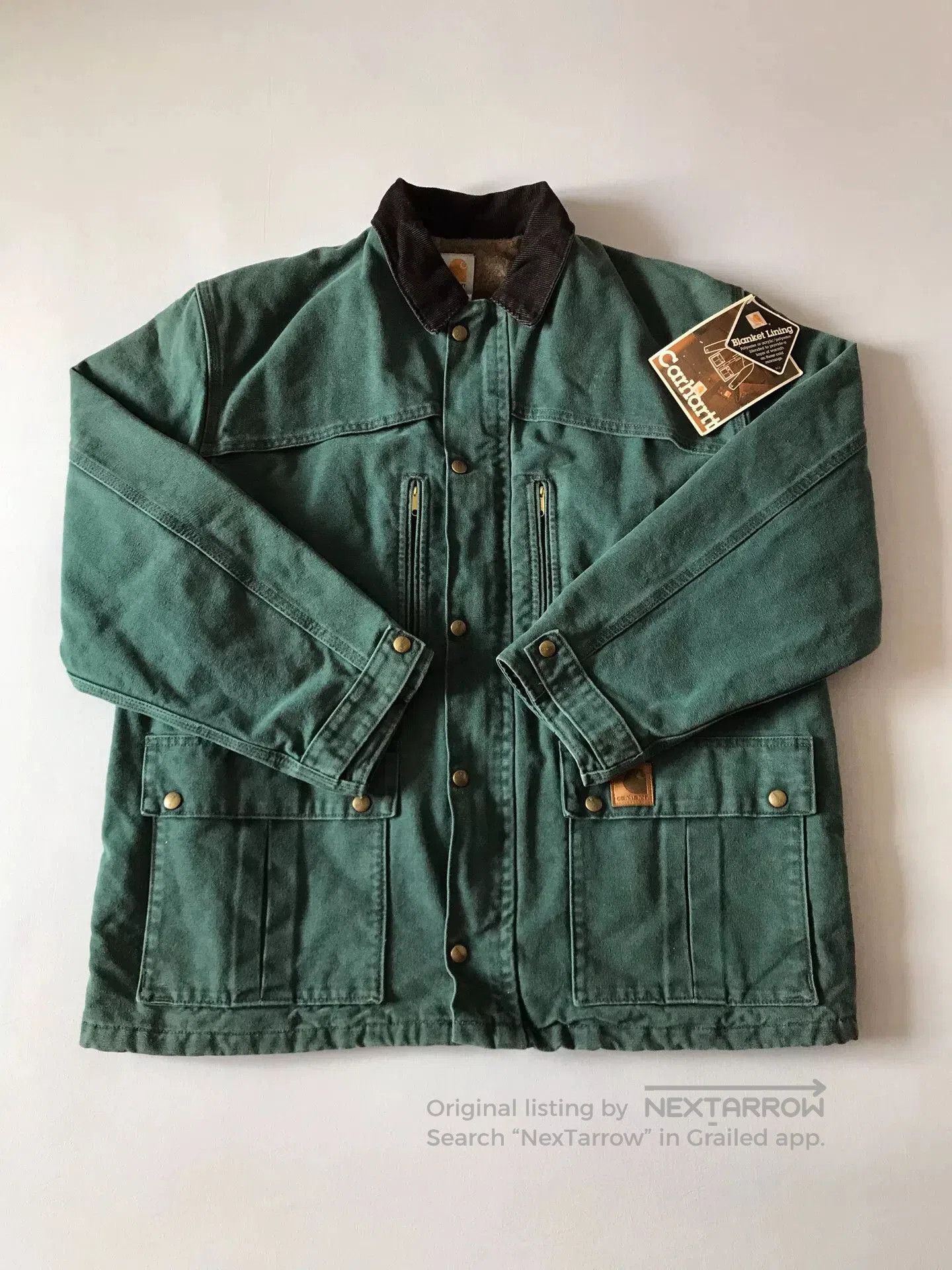 Carhartt 90s Carhartt C10 Hunter Green Work Jacket. Size US L / EU 52-54 / 3 - 1 Thumbnail