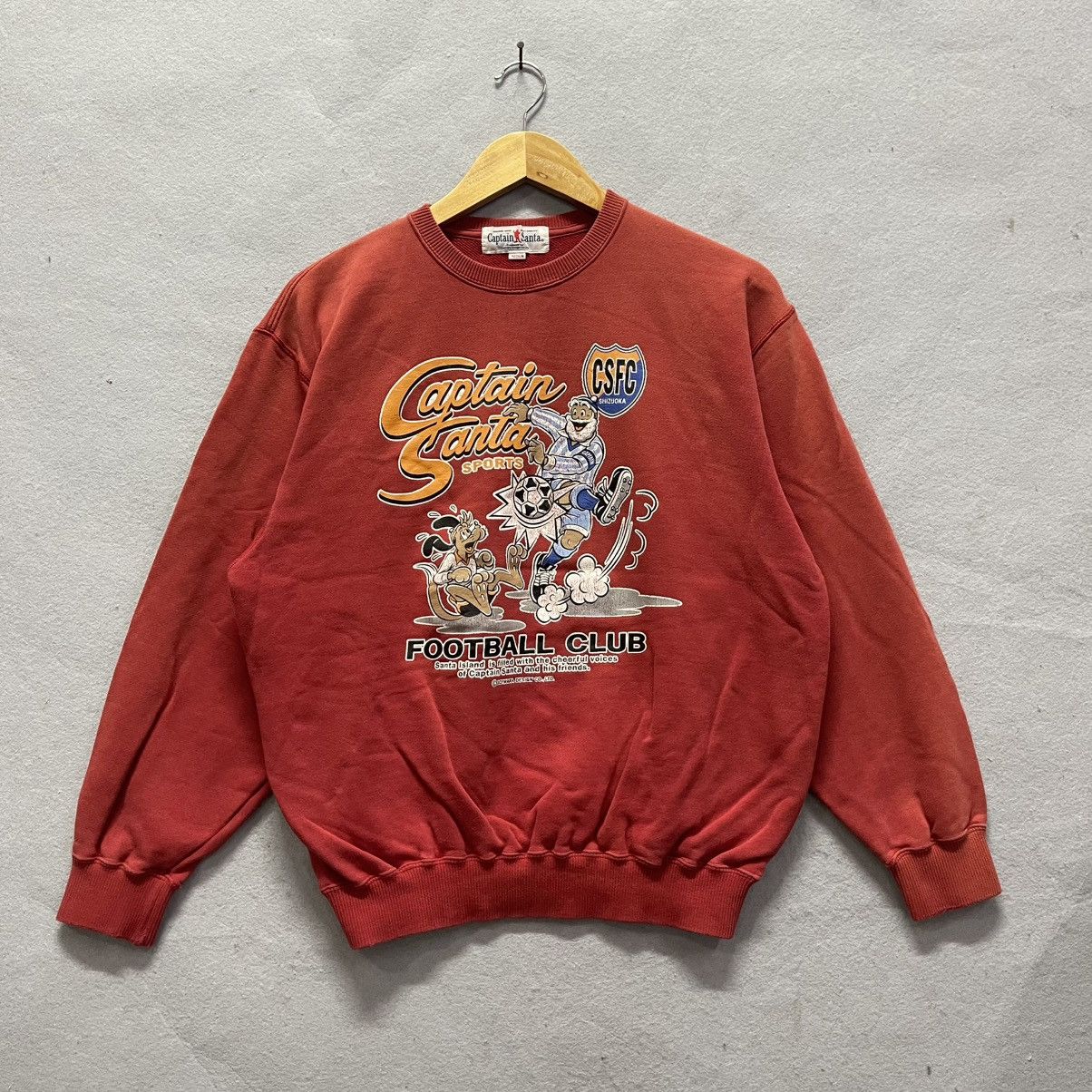 Vintage 1990s Captain Santa Football Club Sweatshirt Red Graphic Size US M / EU 48-50 / 2 - 1 Thumbnail