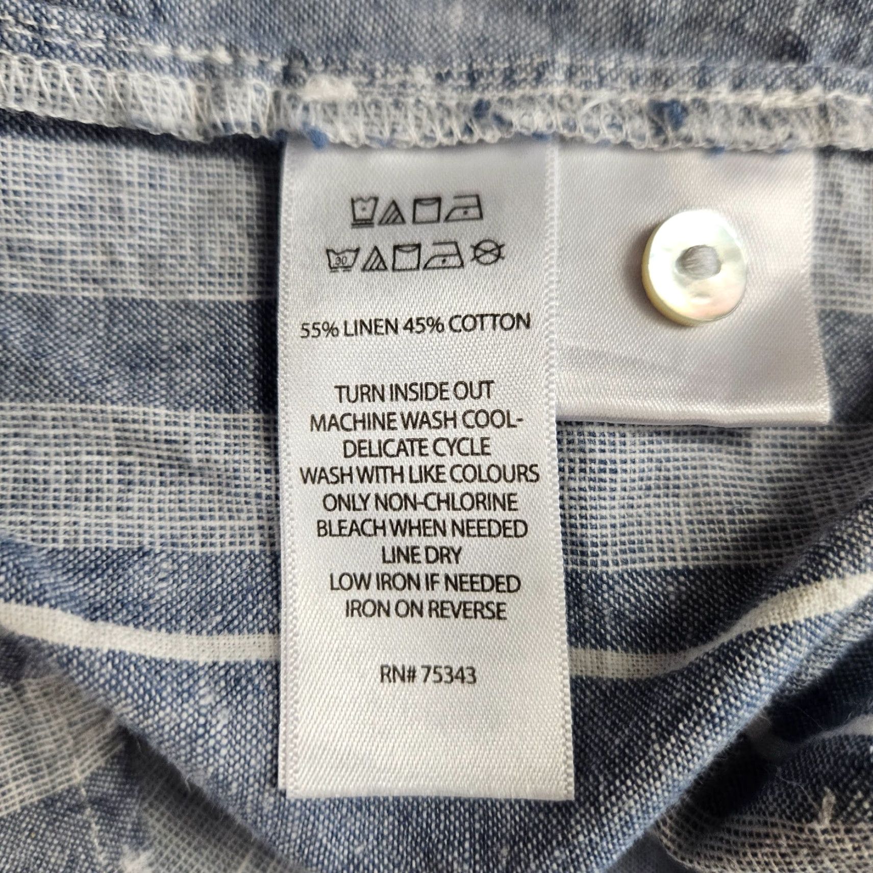 Vintage Sigrid Olsen Womens Top Blouse Sz S Short Sleeve Blue Stripe Linen Cotton Collared Shirt Womens Size S / US 4 / IT 40 - 5 Thumbnail