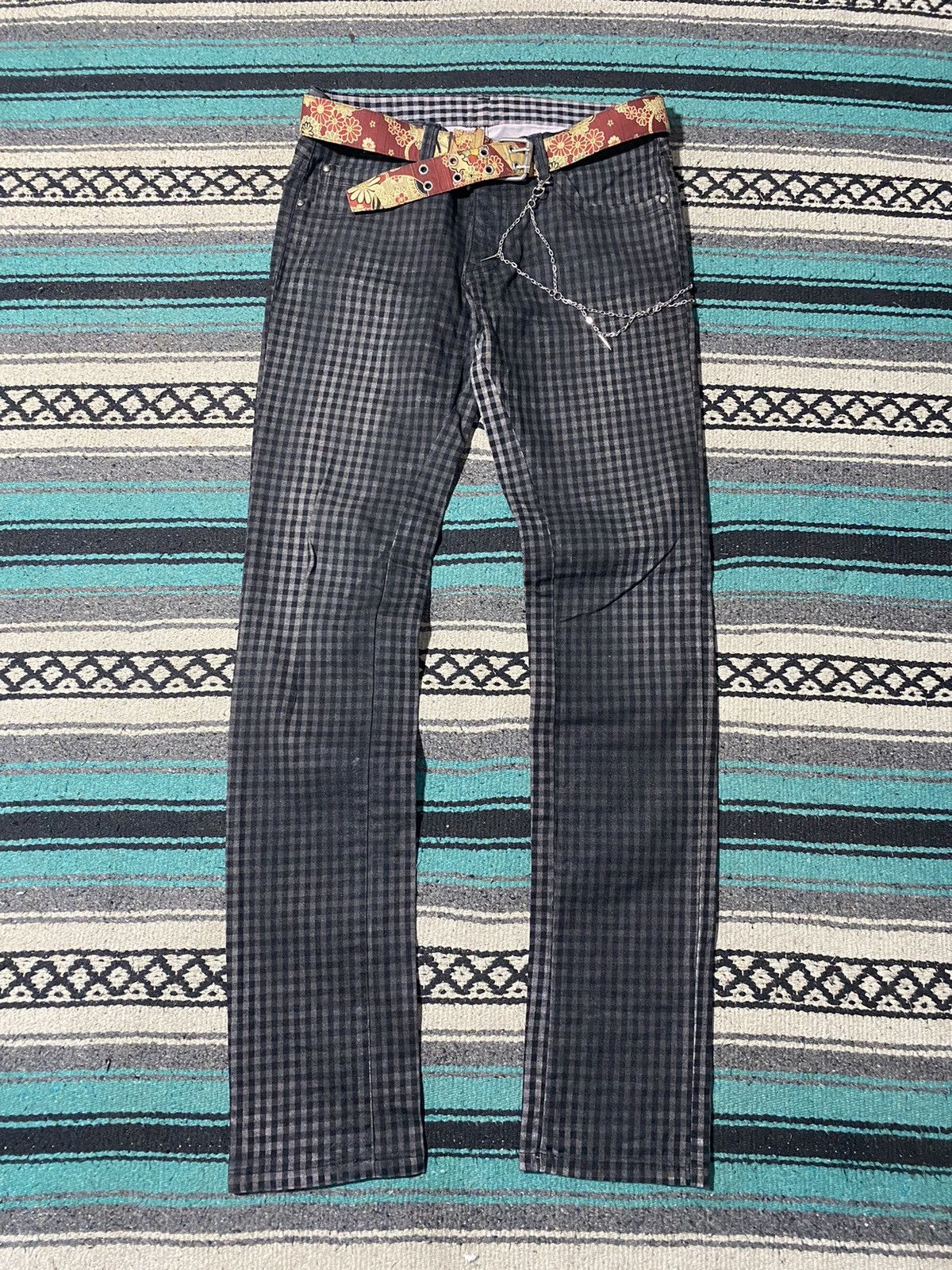 Tornado Mart Tornado Mart Checkered Skinny Jeans Size US 32 / EU 48 - 1 Thumbnail