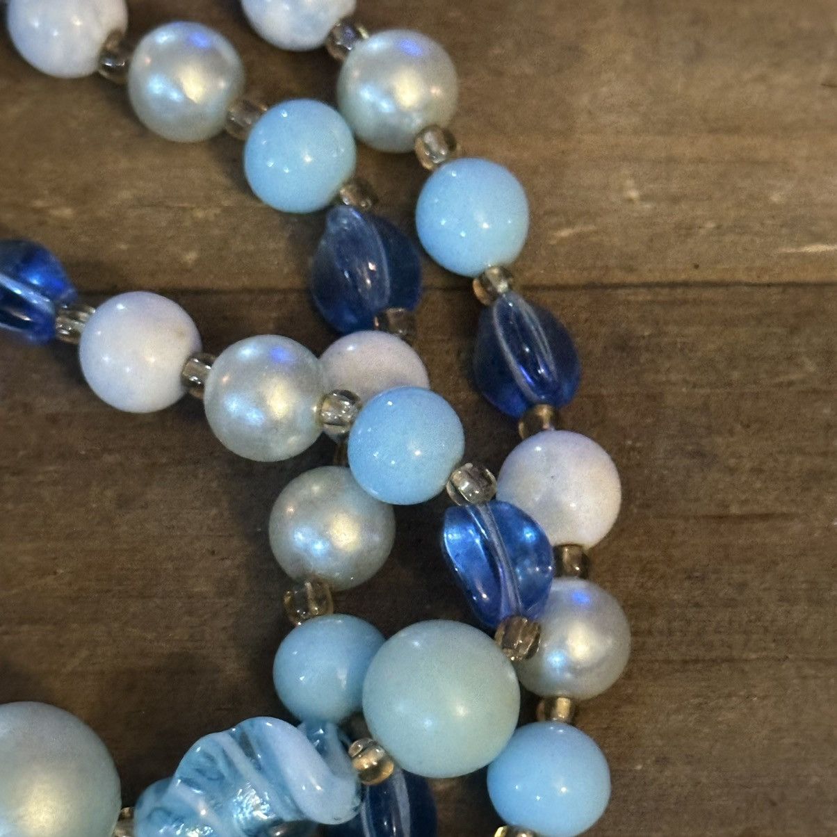 Vintage Vintage Japan layered multi strand blue bead choker necklace Size ONE SIZE - 4 Thumbnail