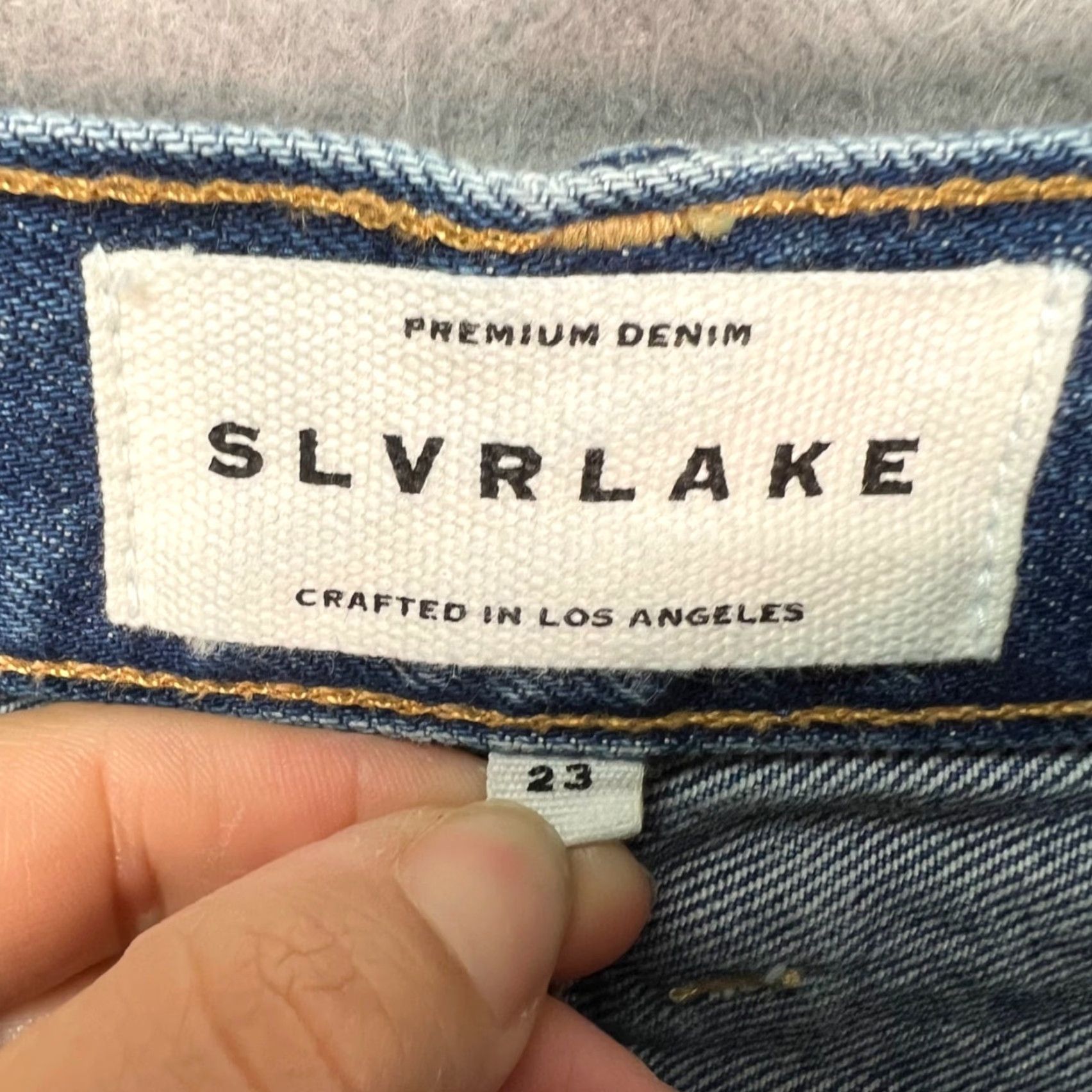 SLVRLAKE SLVRLAKE Womens Denim Jeans High Rise Wide Leg 23 Premium USA Blue Jeans 5-Pocket Size 40" / US 18 - 3 Thumbnail