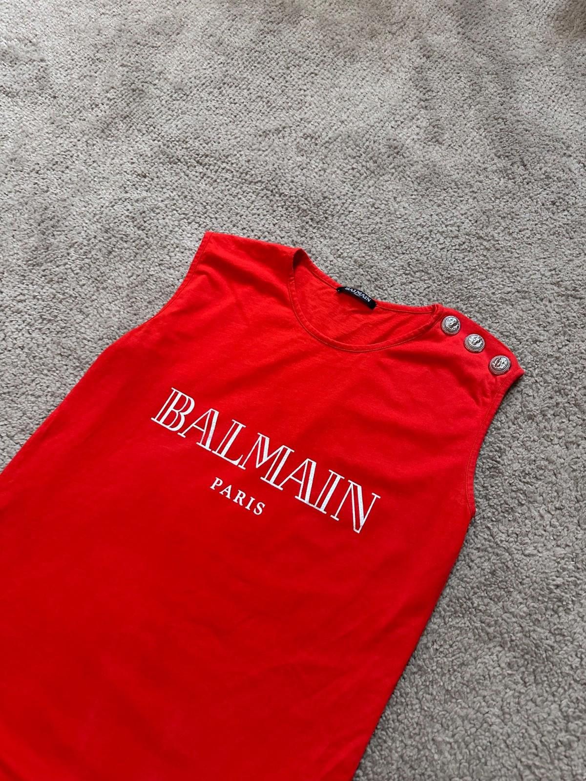 Balmain Balmain Women’s 3 Button Red Logo Tank Top Size 36 Size M / US 6-8 / IT 42-44 - 3 Thumbnail