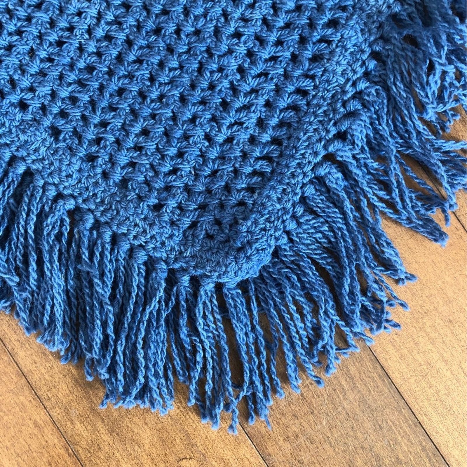 Handmade Carolina•Arce•Seifert knit shawl blue vintage looking Size S / US 4 / IT 40 - 8 Thumbnail