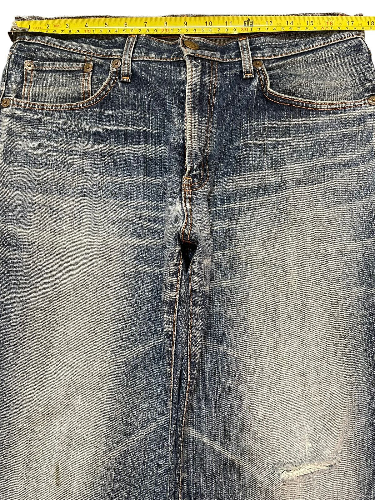 Edwin Vintage Y2K Edwin 504 Faded Wash Distress Wide Leg Relaxed Size US 34 / EU 50 - 12 Thumbnail