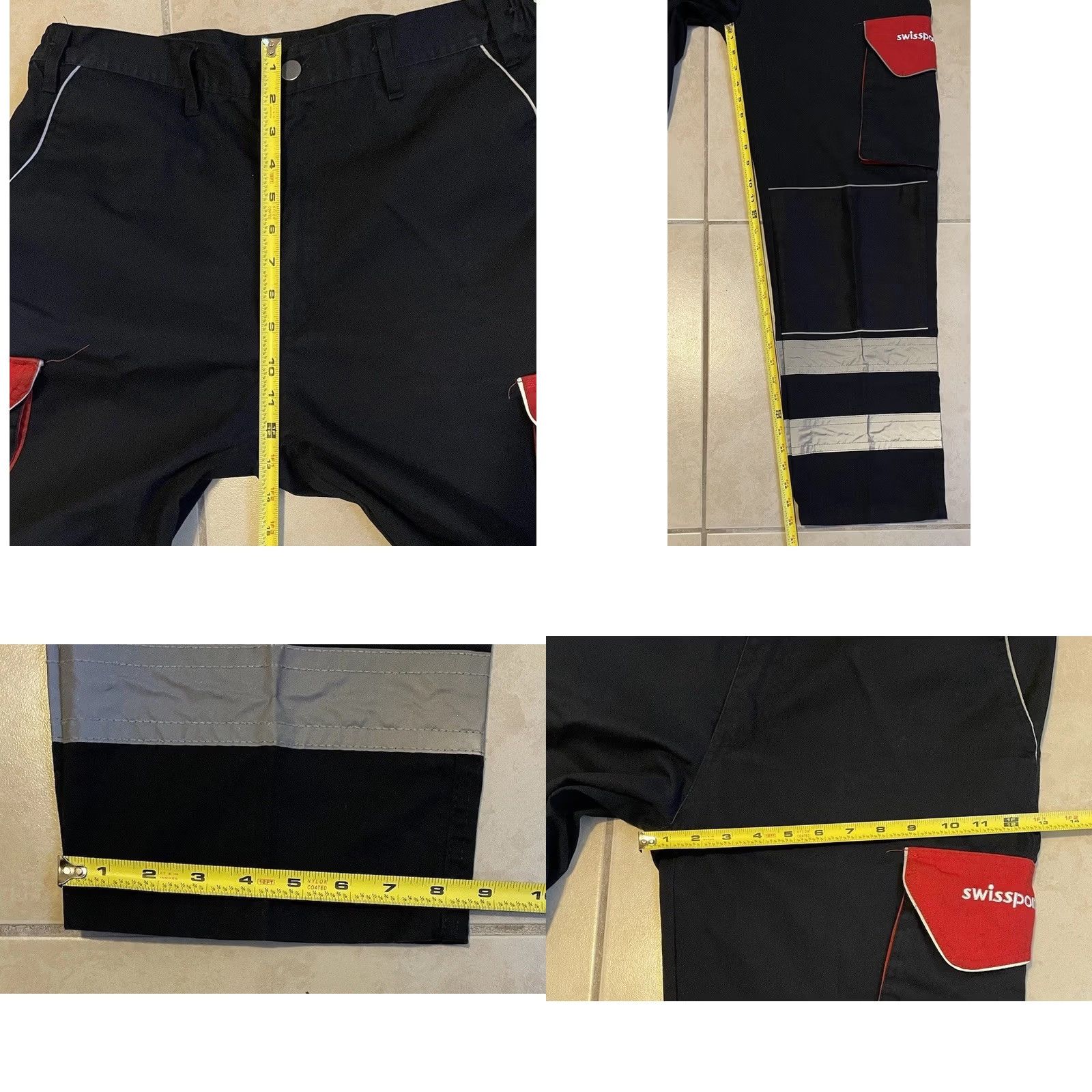 Vintage VINTAGE Swissport Reflective Cargo Pants 34 Men Jeans Black Wide-Leg 80s 90s Grunge Skate Rave Rock Punk Baggy Jnco Big Pockets Size US 34 / EU 50 - 8 Thumbnail