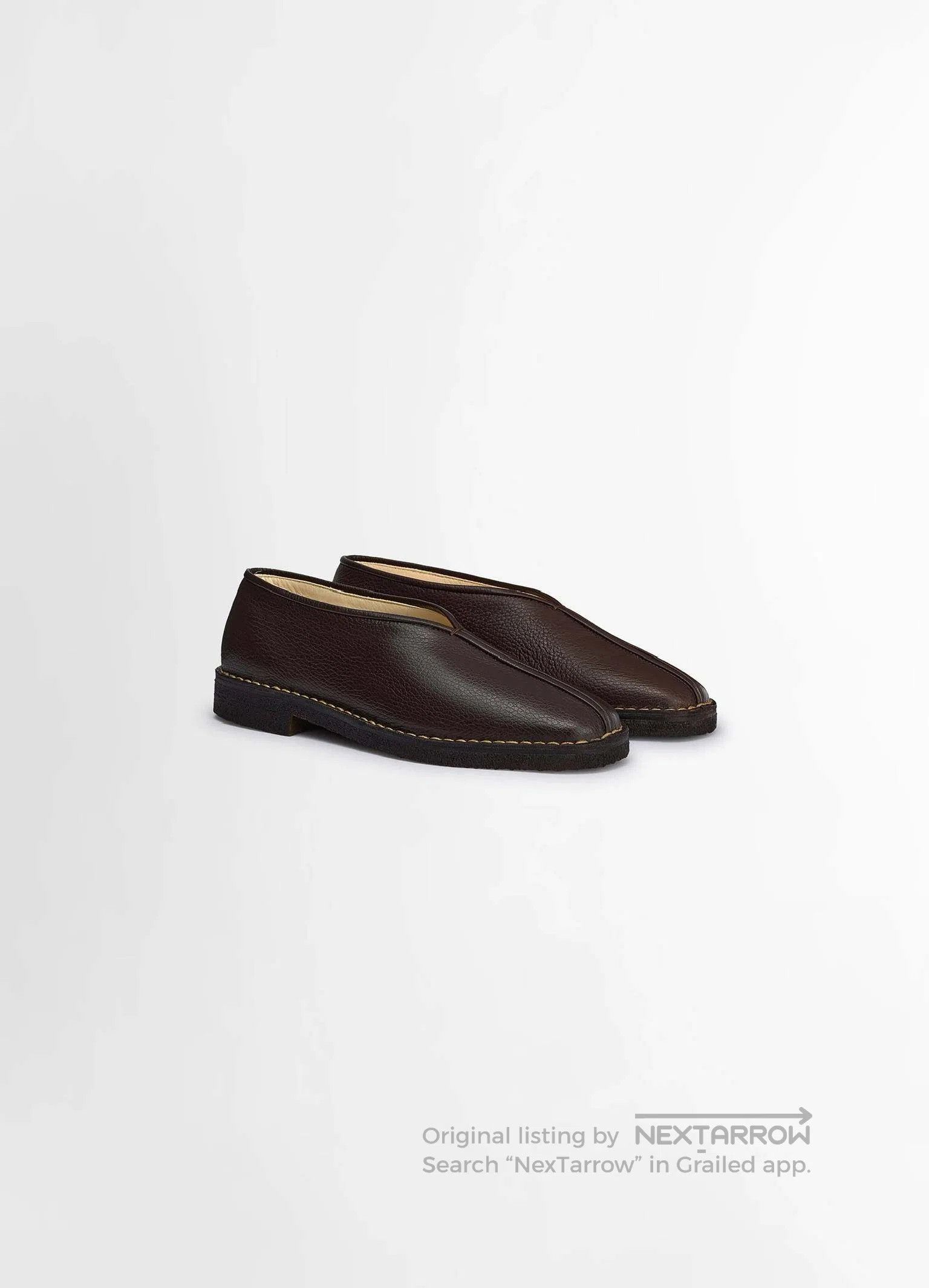 Lemaire Lemarie Brown lychee-patterned leather monk shoes Size US 9 / EU 42 - 7 Thumbnail