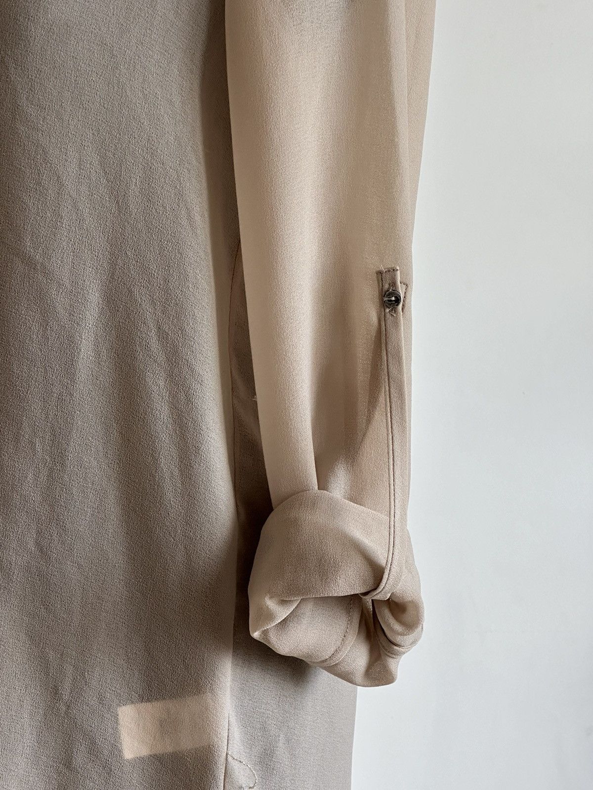 Helmut Lang Helmut Lang USA Raw Hem Leather Button Up Beige Long Shirt Size M / US 6-8 / IT 42-44 - 8 Thumbnail