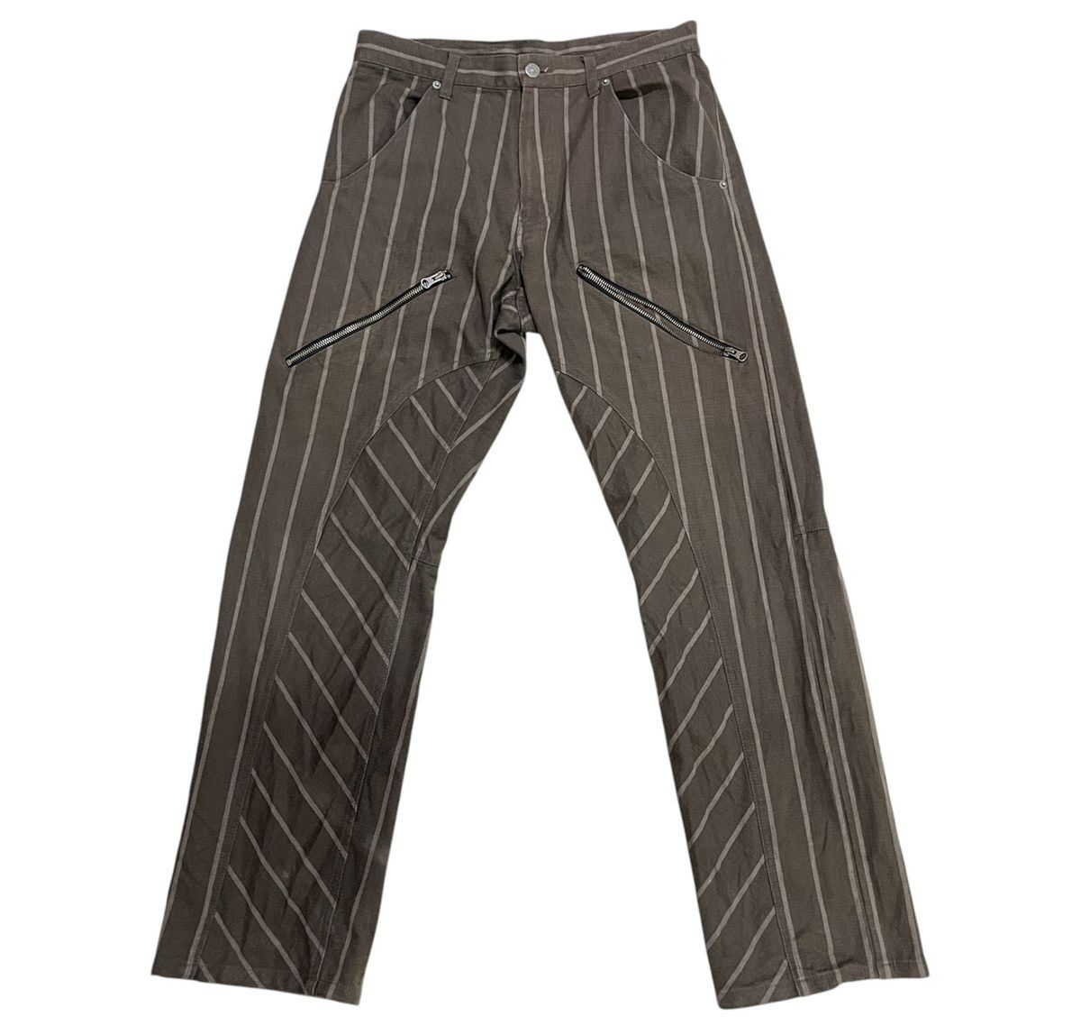 14th Addiction × If Six Was Nine × PPFM Rare PPFM Stripe Zipper Punk Pants Size US 31 - 1 Thumbnail