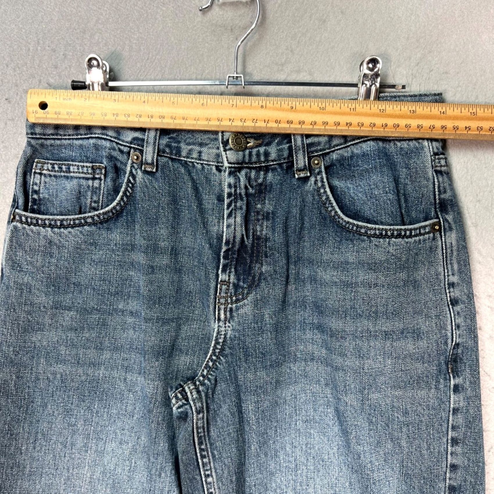 Topshop Topshop Womens Jeans Blue Denim Crop Wide-Leg 26 28 Buckle Back 5-Pocket Inseam 28 Regular Vintage No Boys Mens Womens Size 26" / US 2 / IT 38 - 5 Thumbnail