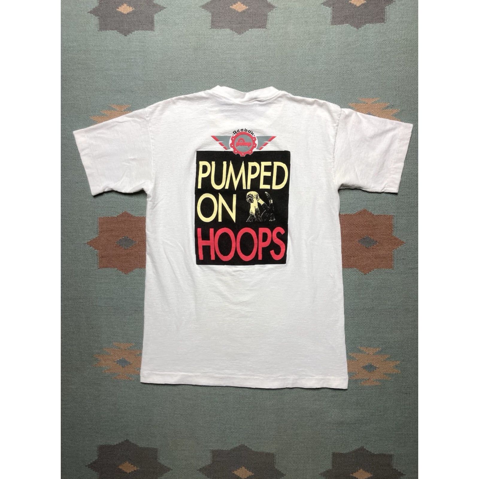 Reebok VINTAGE Reebok 90s T-Shirt Men Large White graphic pumped on hoops basketball pumps L Shirt Mens 90s Size US L / EU 52-54 / 3 - 2 Thumbnail