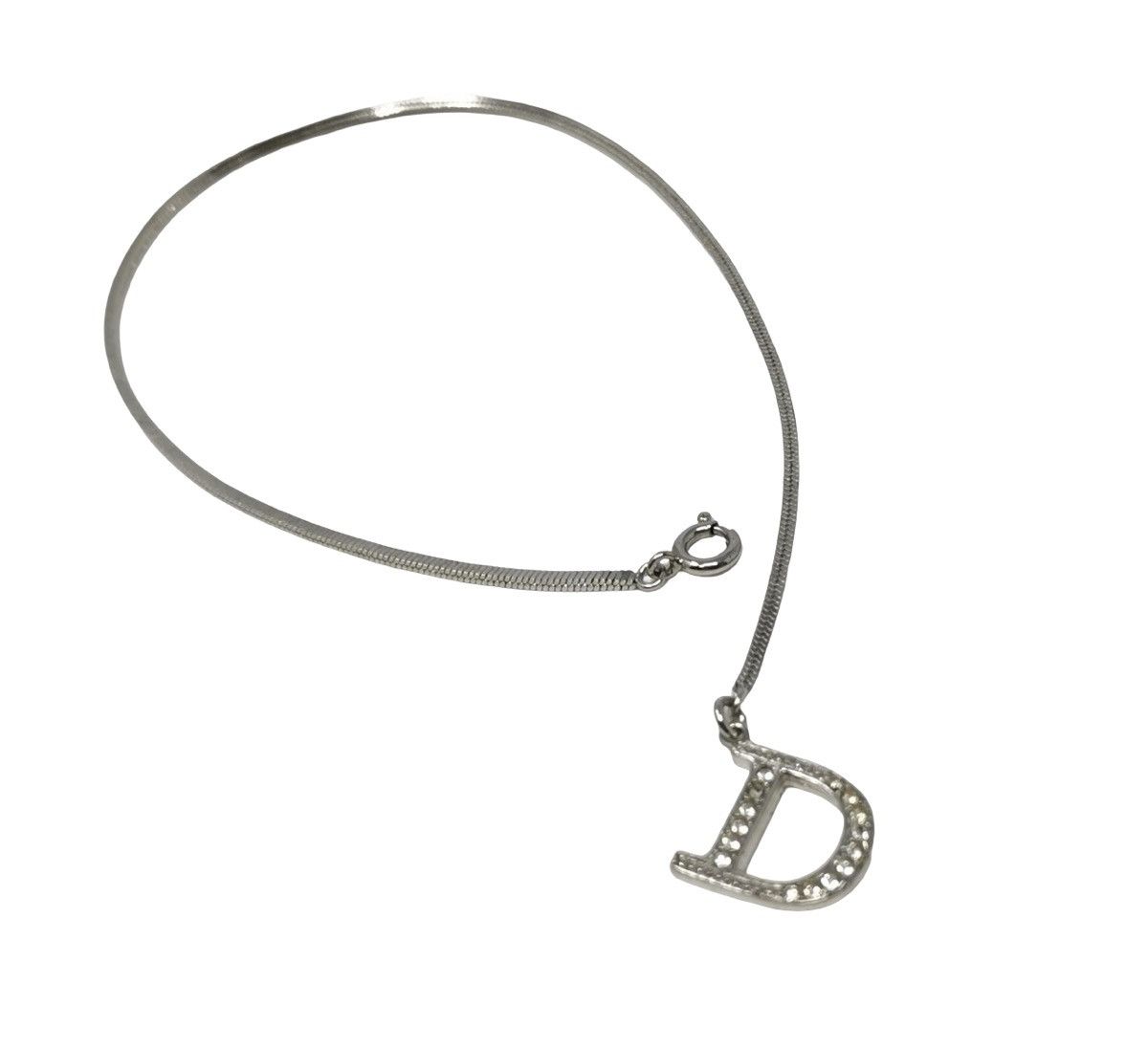 Dior Archival Christian Dior Rhinestone "D" Logo Bracelet Silver Size ONE SIZE - 2 Thumbnail