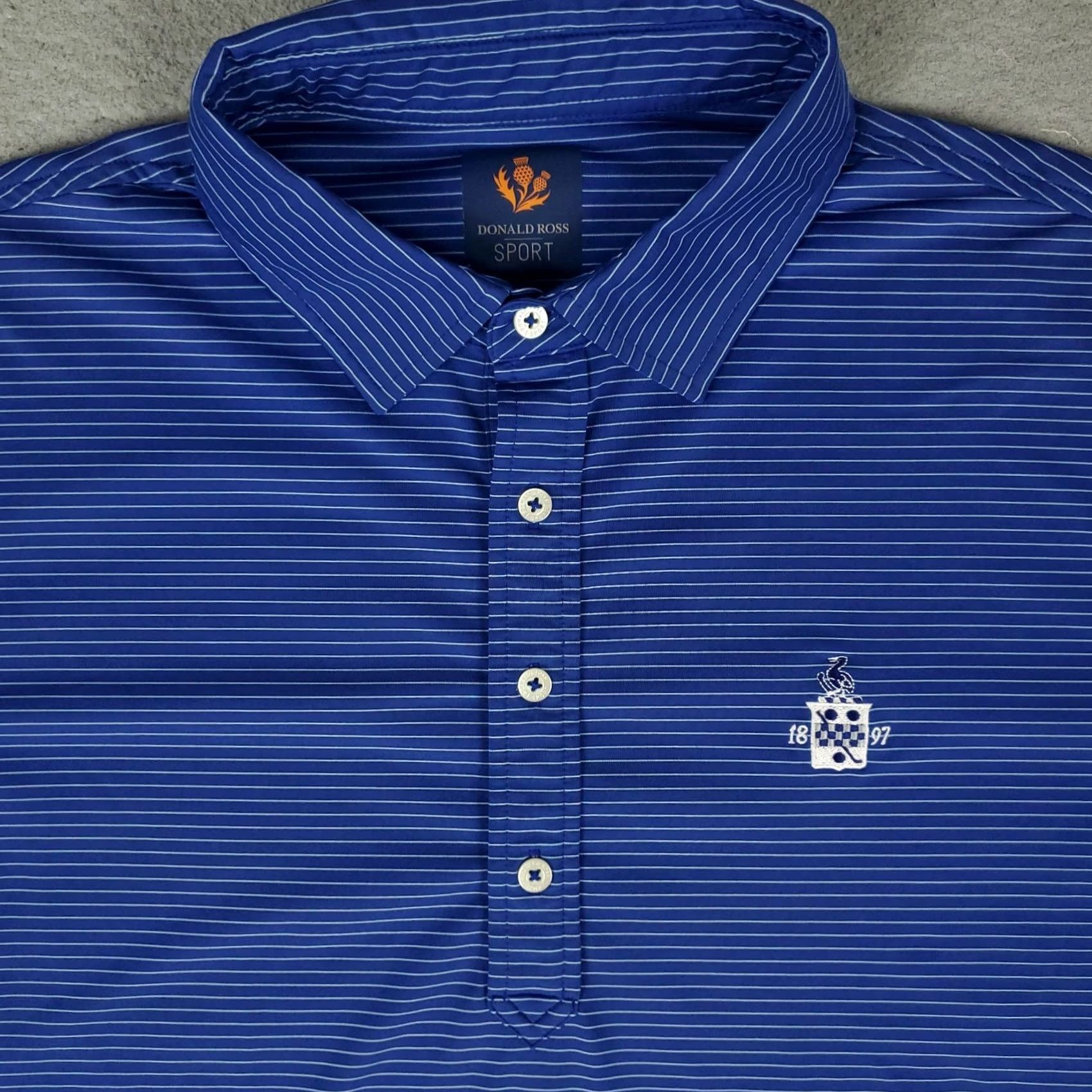 Vintage Donald Ross Polo Shirt Mens Large Blue Striped Golf Short Sleeve Polo Shirt Mens L Blue Striped Golf Short Sleeve Donald Ross Size US L / EU 52-54 / 3 - 2 Thumbnail