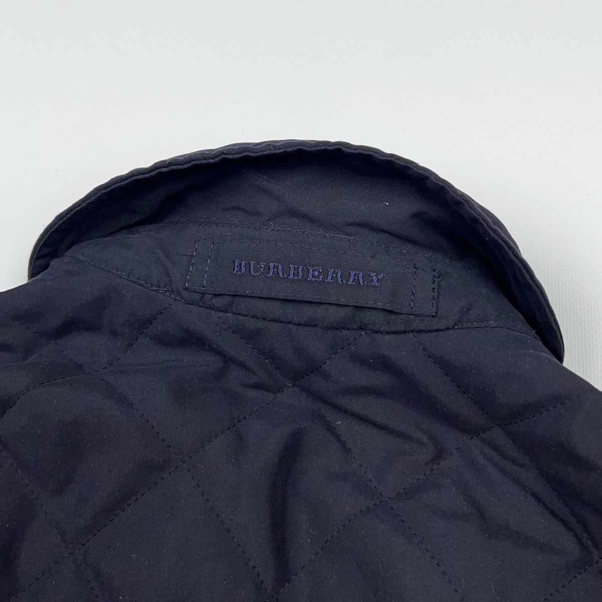Burberry London Vintage Navy Nova Check Plaid Quilted Jacket