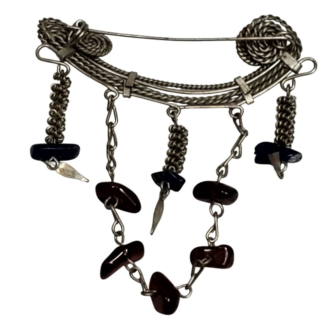 Other Abstract Chain Wire Dangle Brooch Pin 3" Vtg Unsigned Size ONE SIZE - 2 Thumbnail