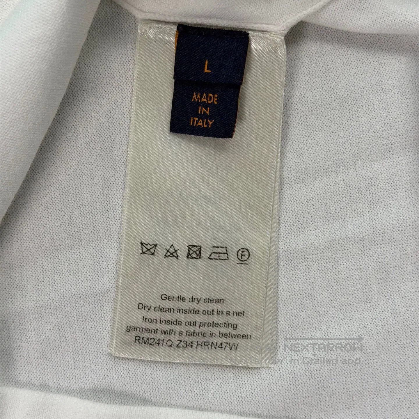 Louis Vuitton White Short-Sleeve T-Shirt with Printed Sleeves. Size US L / EU 52-54 / 3 - 4 Thumbnail