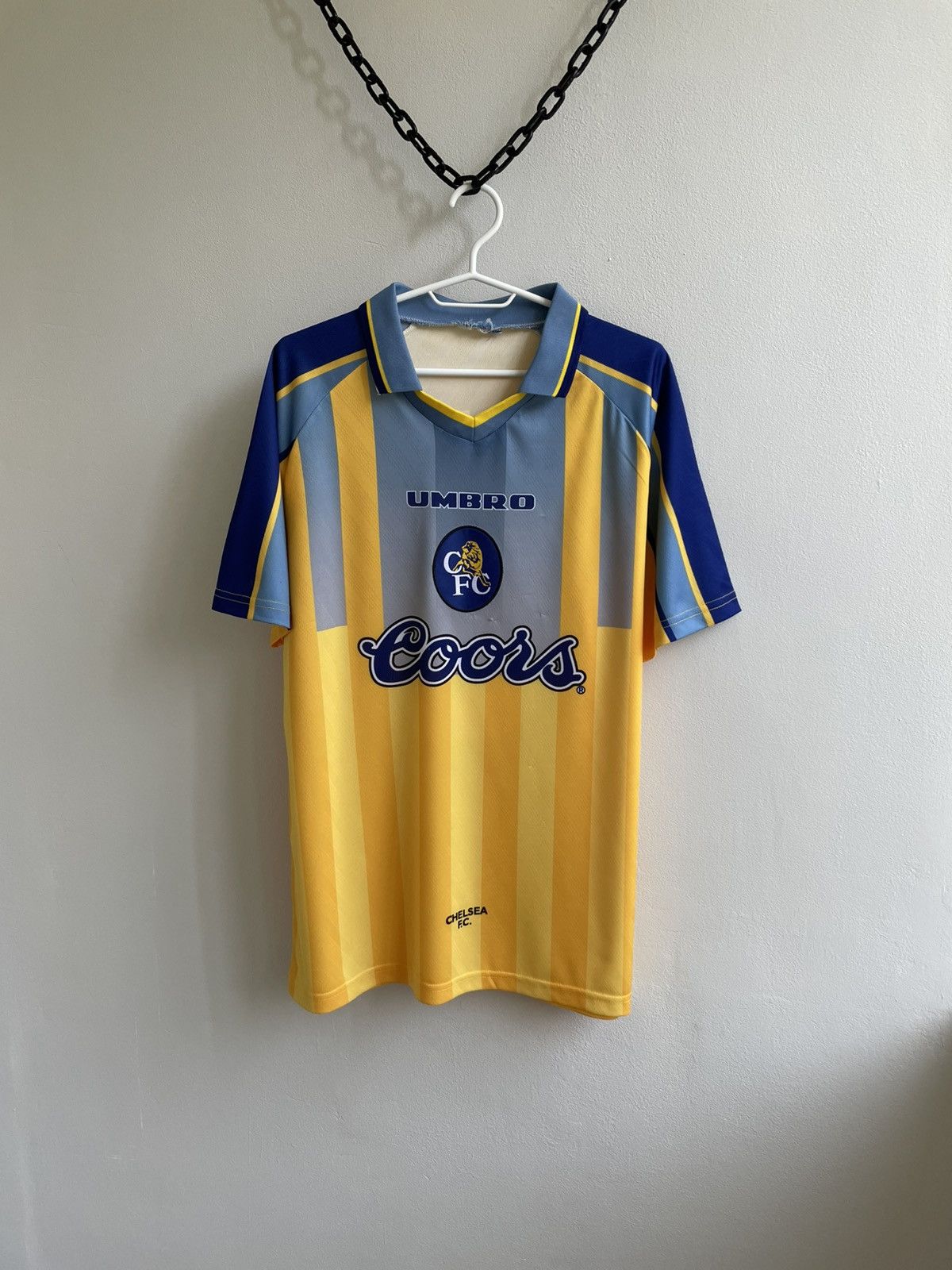Vintage Chelsea 1995 1996 1997 #9 Viali Football Soccer Jersey Shirt Size US L / EU 52-54 / 3 - 6 Thumbnail