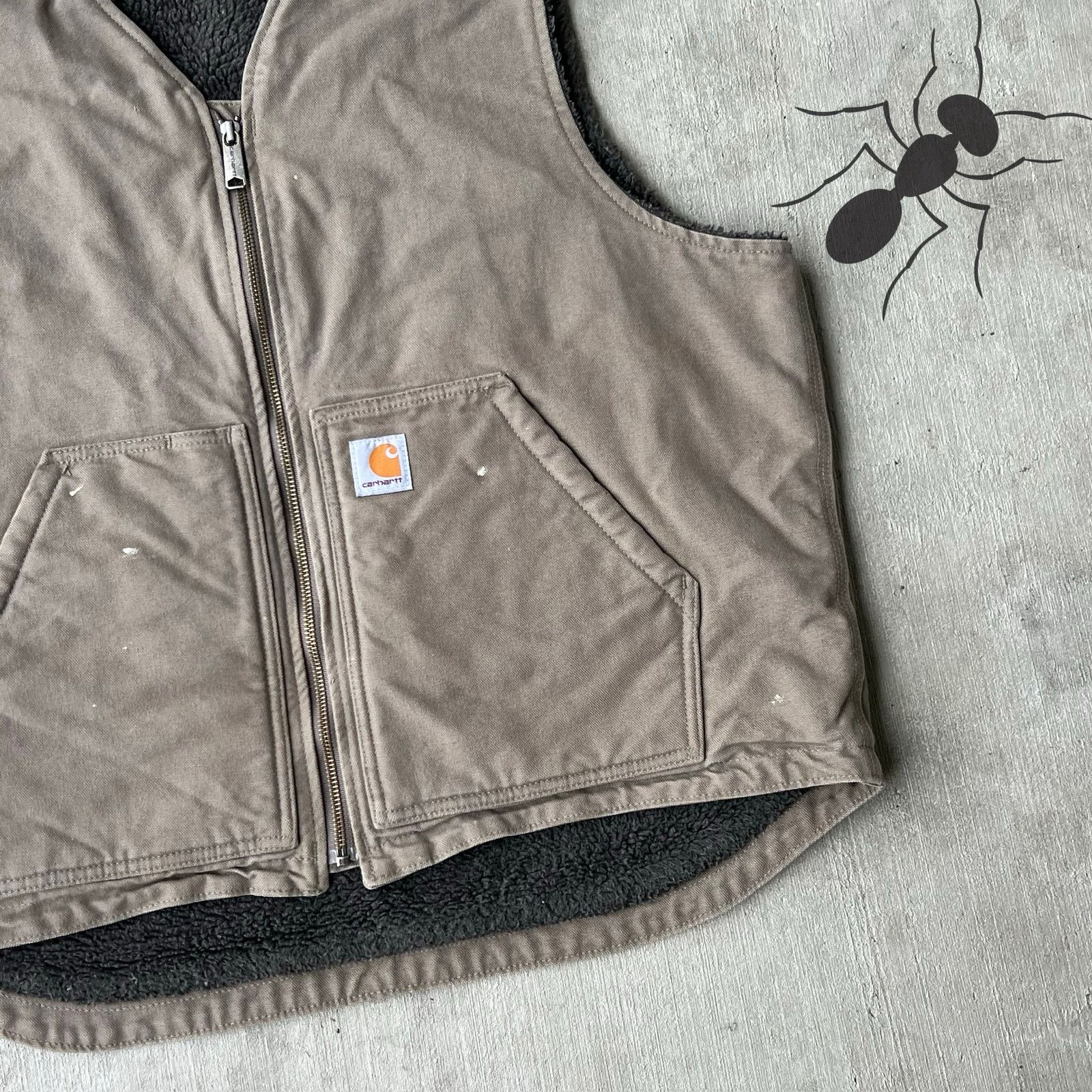 Carhartt × Vintage Carhartt green/brown sherpa work wear vest Size US L / EU 52-54 / 3 - 4 Thumbnail