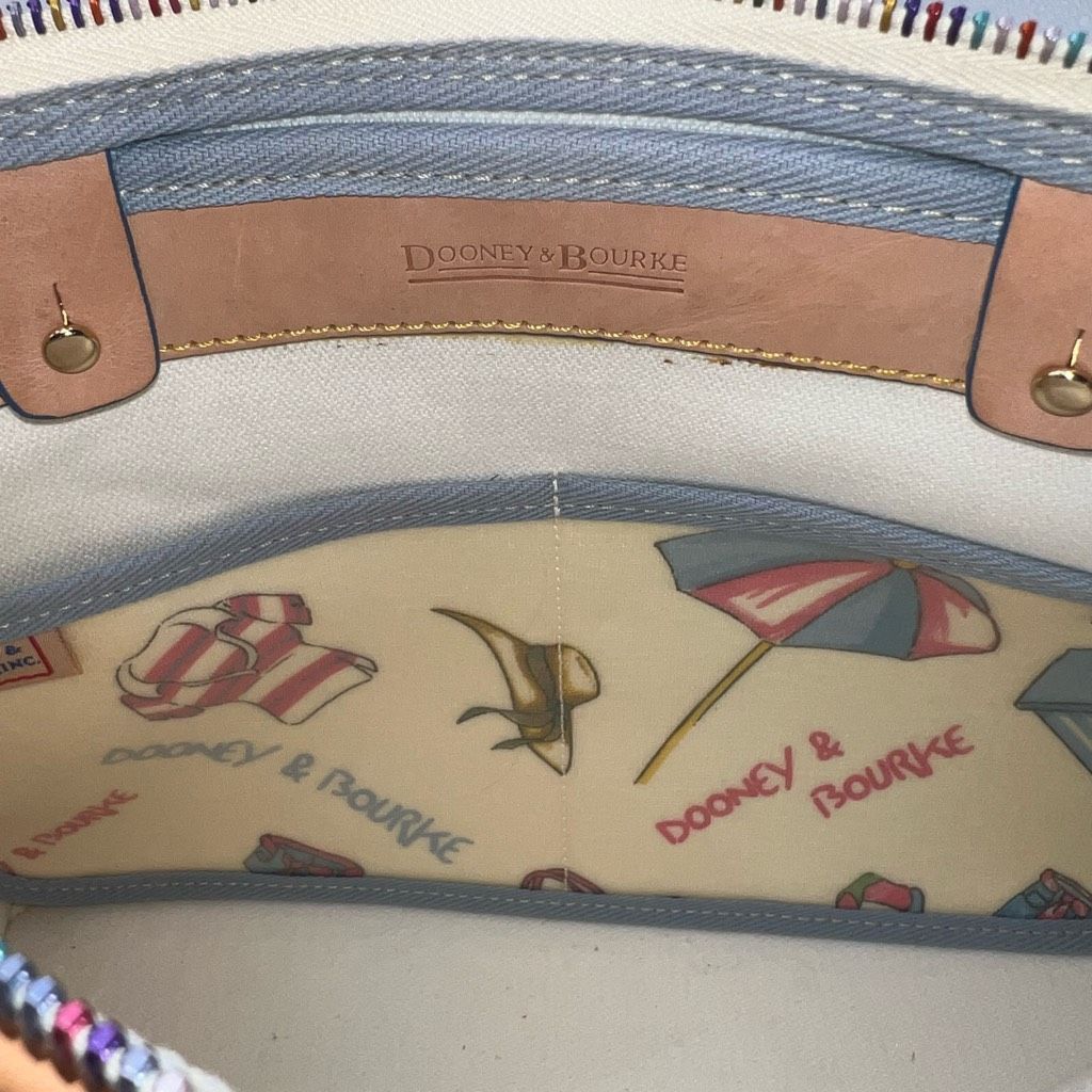 Dooney & Bourke Dooney & Bourke Miami Beach Leather Coated Canvas Rainbow Zi Size ONE SIZE - 9 Thumbnail