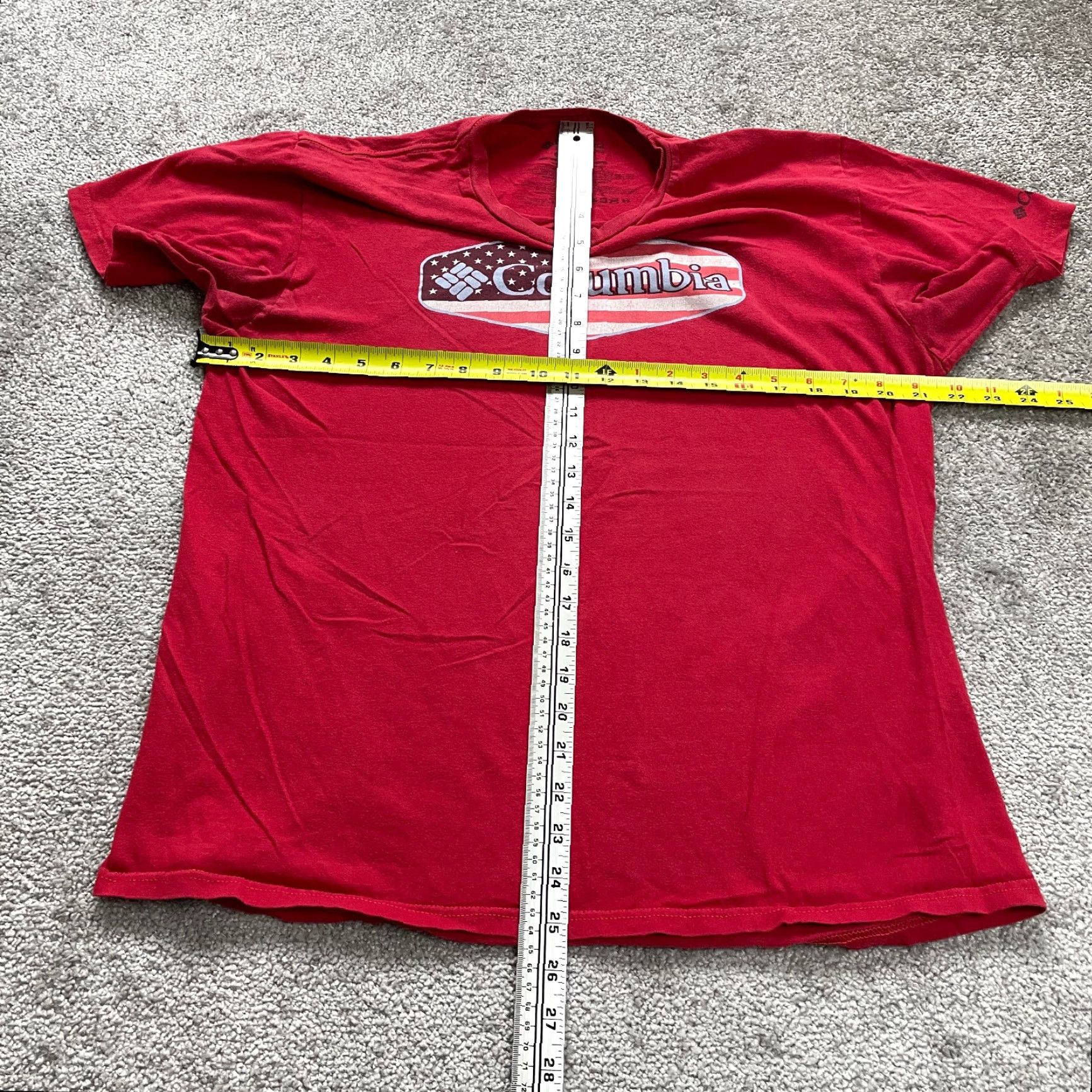 Logo 7 Columbia Shirt Mens Large Red Short Sleeve Cotton USA Logo Adult Size US L / EU 52-54 / 3 - 6 Thumbnail