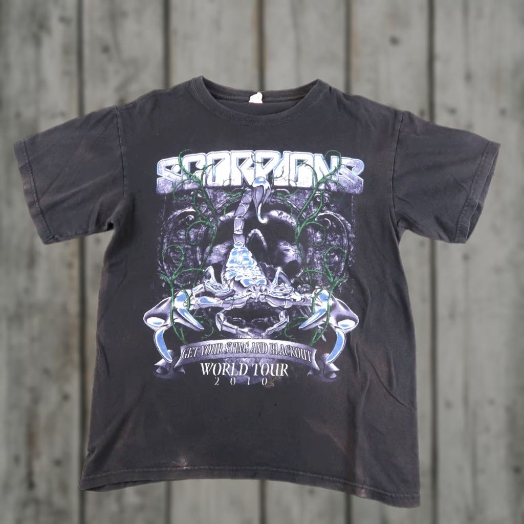 Anvil 2010 Scorpions Get your Sting and Blackout World Tour Graphic T Shirt M Black Mens Shirt Graphic Print Band Music 2010s Size US M / EU 48-50 / 2 - 1 Thumbnail