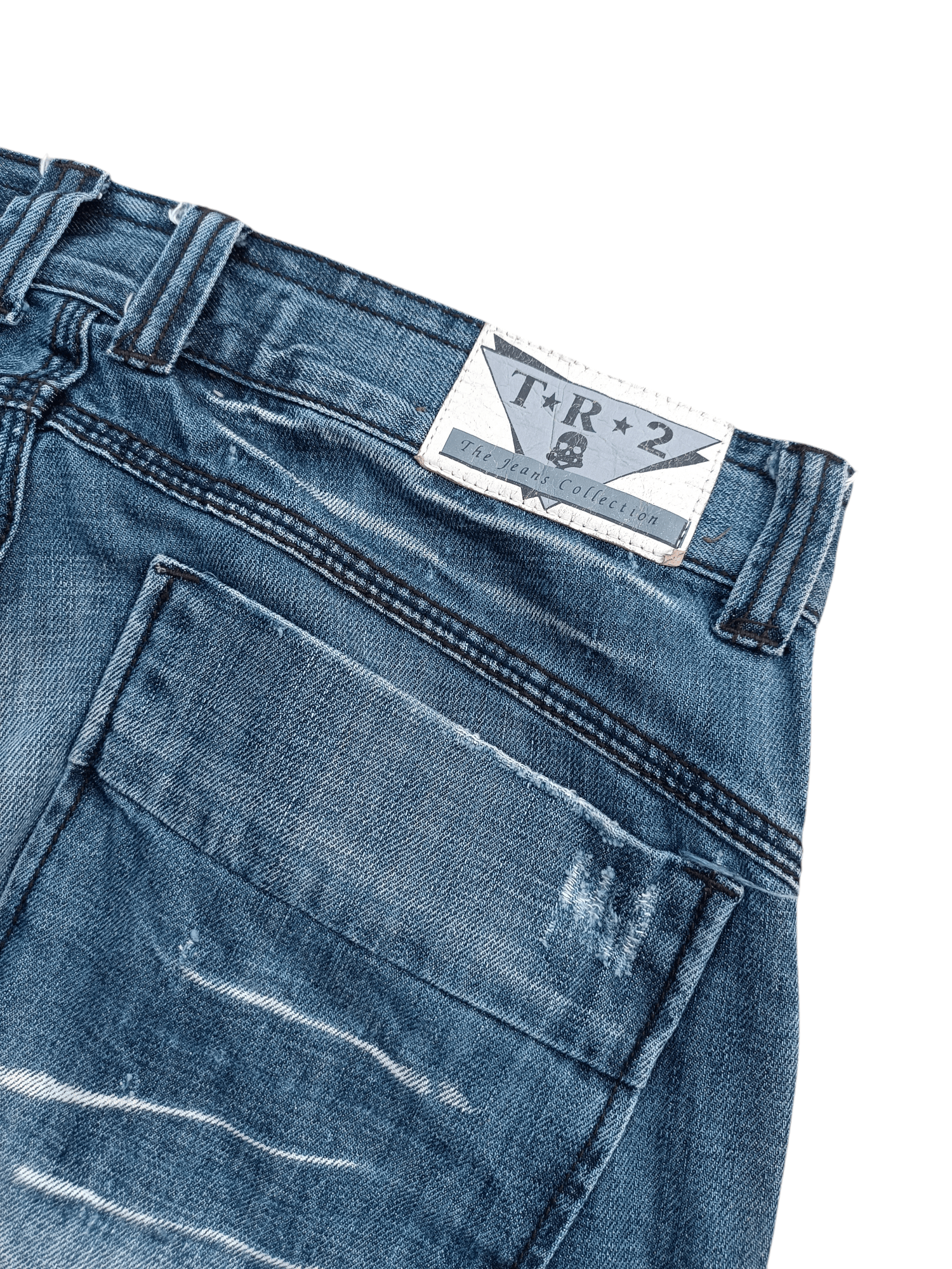 Japanese Brand BAGGY JAPANESE BRAND TR2 WHISKERS DISTRESSED DENIM Size US 34 / EU 50 - 6 Thumbnail