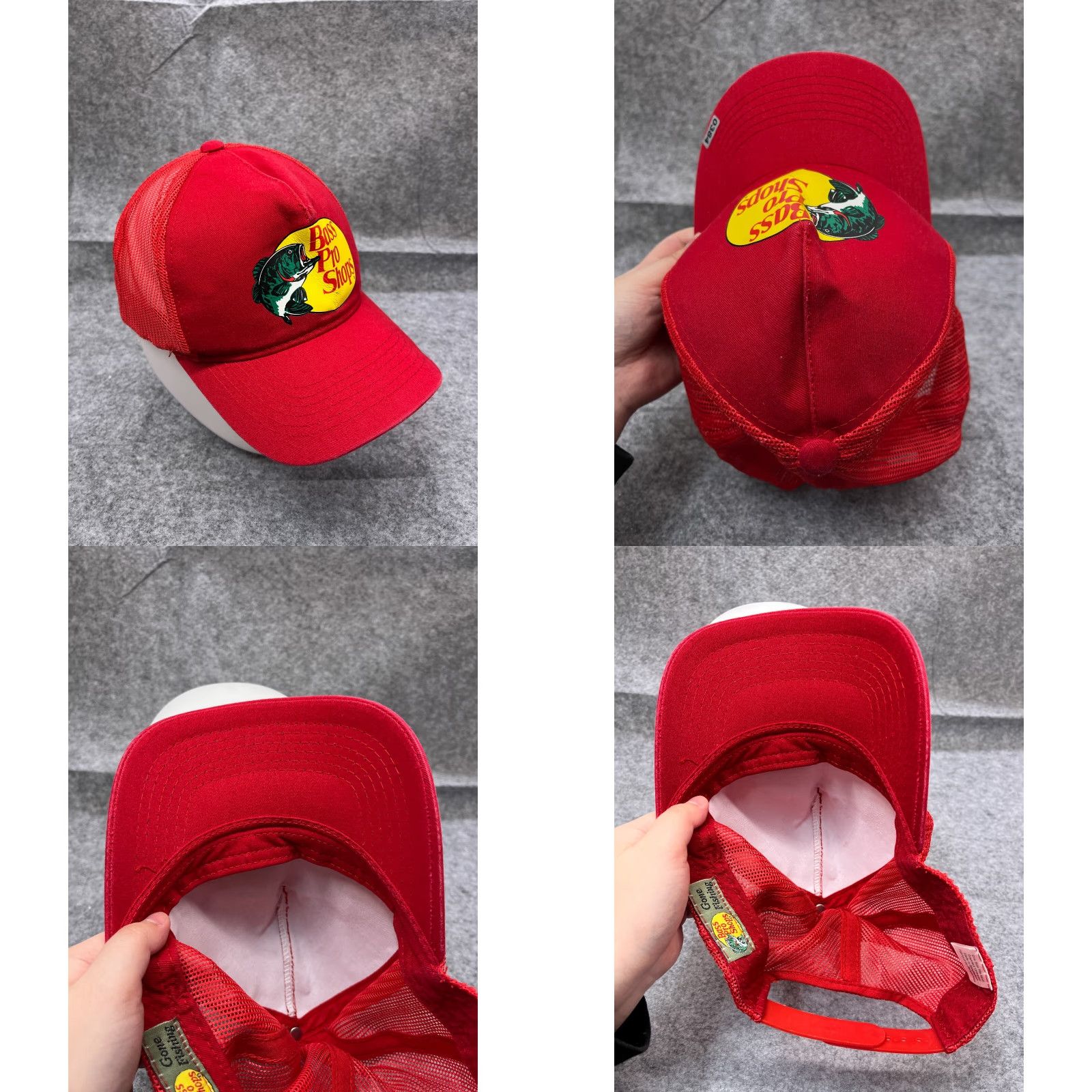 Bass Pro Shops Bass Pro Shops Hat Cap Snap Back Adult Red Cotton Twill Truckerit Trucker Fish Logo Casual Hats Mens One Size Size ONE SIZE - 8 Thumbnail