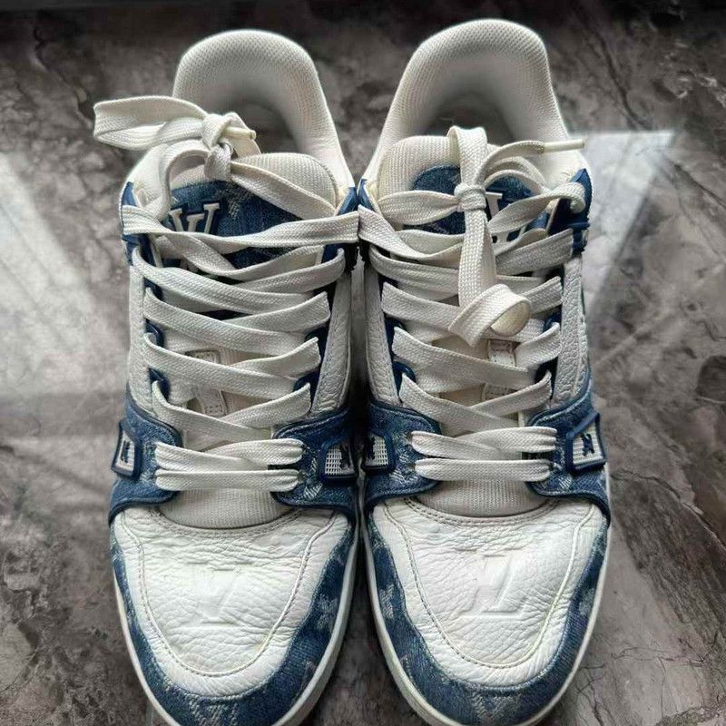 Louis Vuitton Louis Vuitton Blue and White Casual Sneakers -2508 Size US 9.5 / IT 39.5 - 2 Thumbnail
