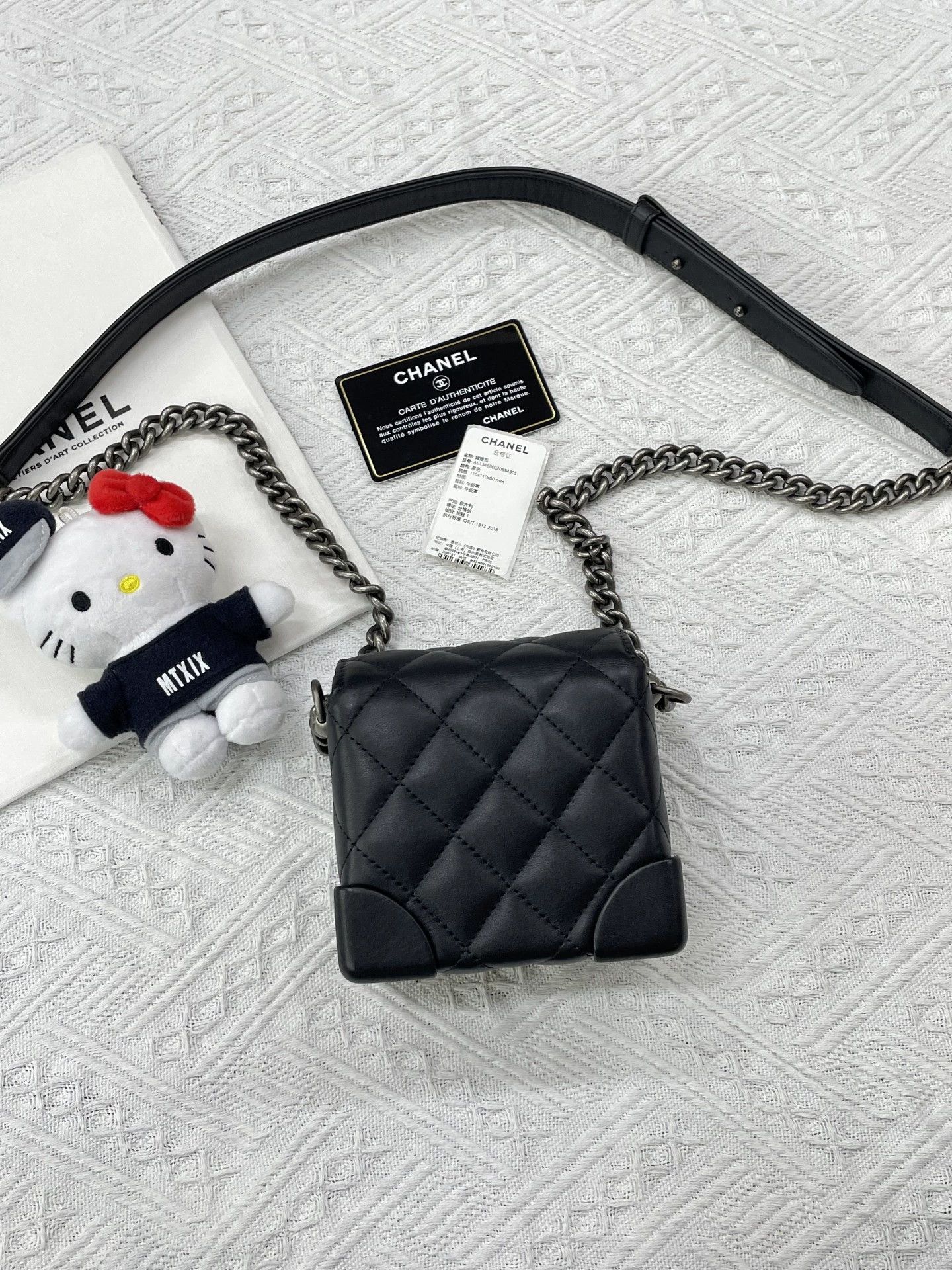 Chanel Chanel Black Mini Square Box Chain Bag w/ Card & Cert Size ONE SIZE - 3 Thumbnail