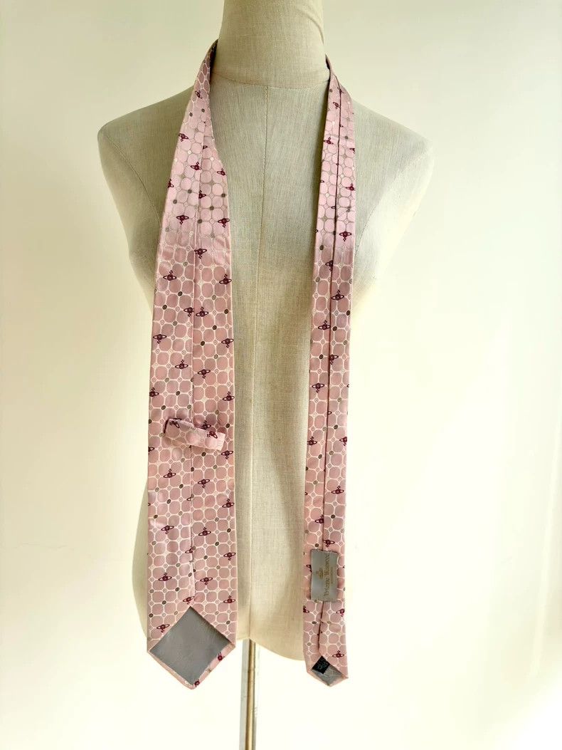 Vivienne Westwood Vivienne Westwood Pink Diamond Print Saturn Tie Size ONE SIZE - 3 Thumbnail