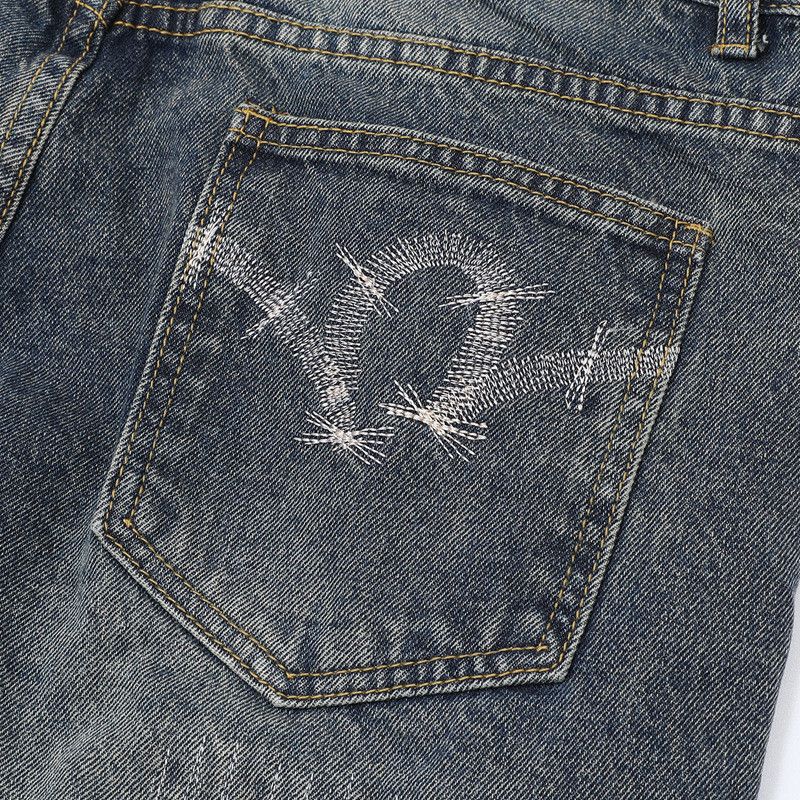 Jean Camouflage Patchwork Hole Bottom Jeans Size US 35 - 4 Thumbnail