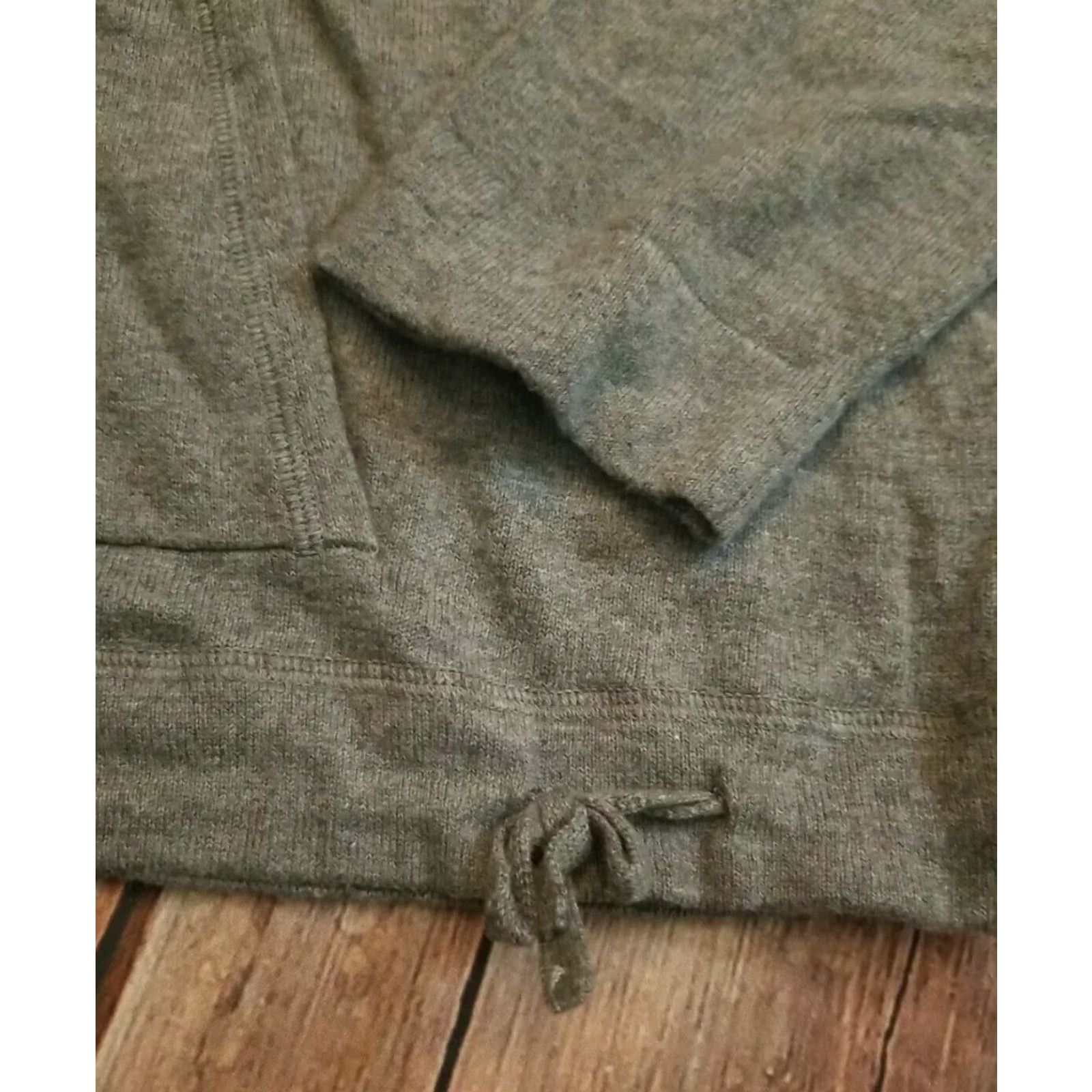 J. Jill Womens XL J. Jill Gray Tunic Pullover Sweater Knit Kangaroo Pocket Mock Neck Long Sleeve Casual Size XL / US 12-14 / IT 48-50 - 3 Thumbnail
