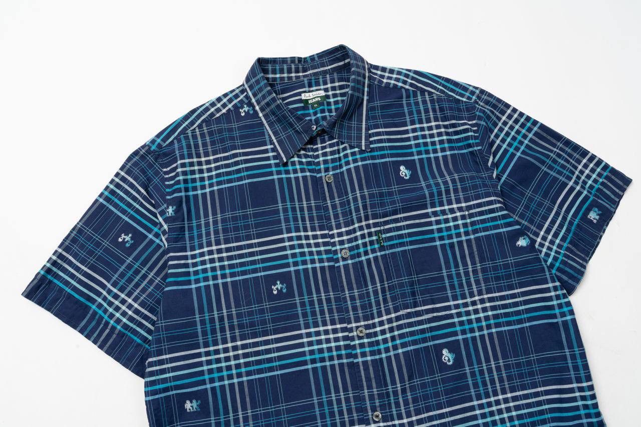 Paul Smith 🔵PAUL SMITH JEANS Vintage Short Sleeve Zodiac Cotton Shirt Size US XL / EU 56 / 4 - 5 Thumbnail