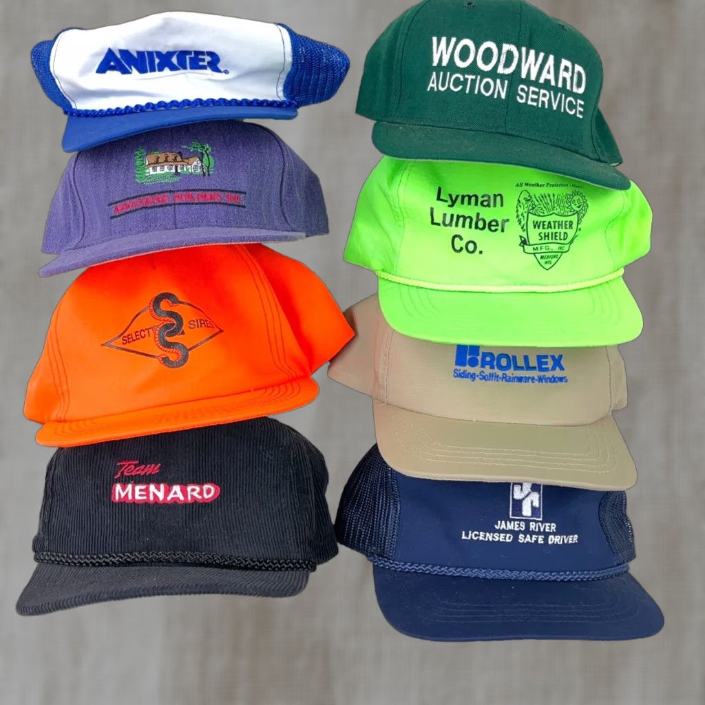 Logo 7 Vintage Trucker Hat Lot Snapback Cap 80s 90s USA Advertising Logo Rope M12 Size ONE SIZE - 1 Thumbnail