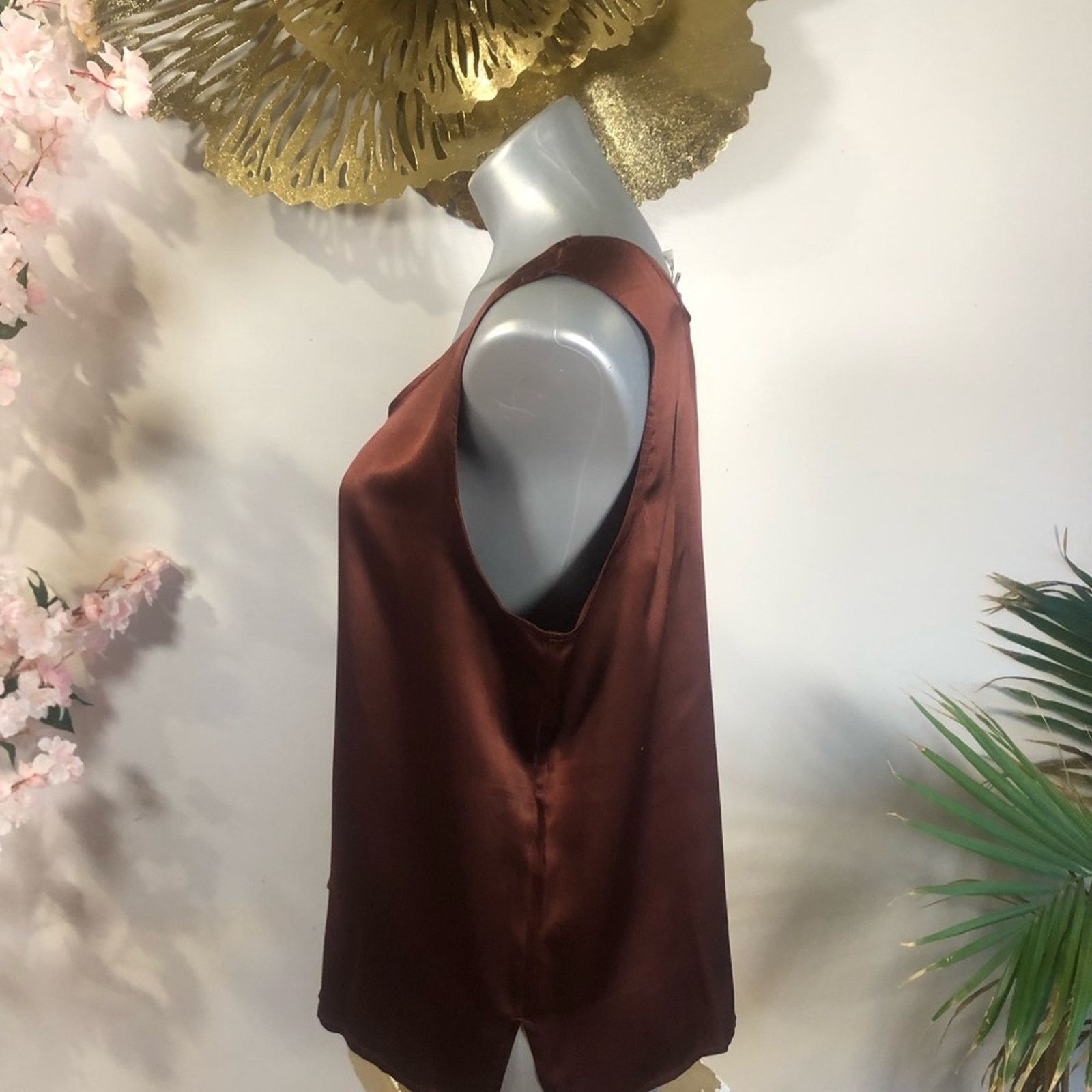Silk Laundry Silk blouseTop shirt. strapless Brown xl Size L / US 10 / IT 46 - 4 Thumbnail