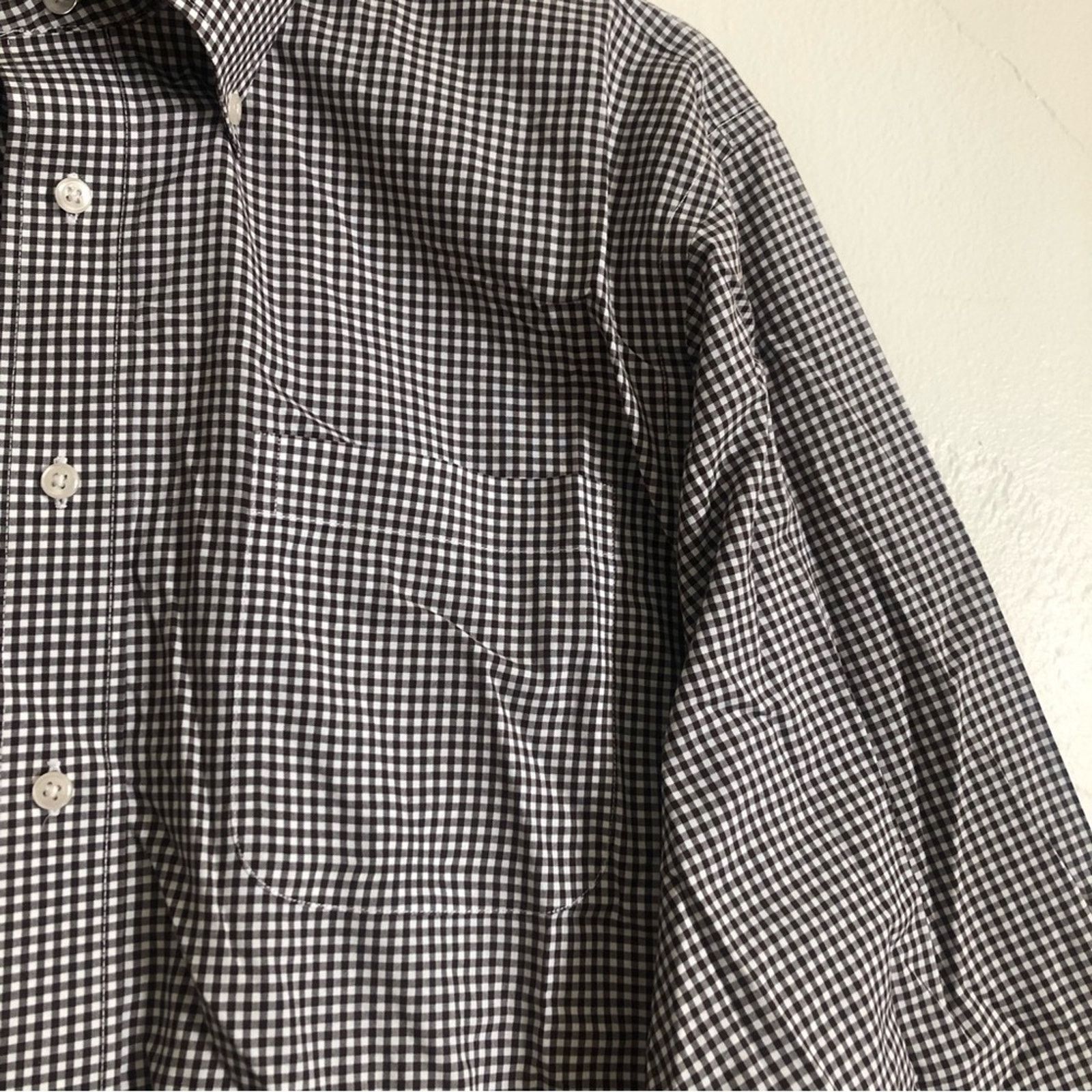 Nordstrom Nordstrom Mens Traditional Fit Black White Plaid Dress Shirt Size US L / EU 52-54 / 3 - 5 Thumbnail