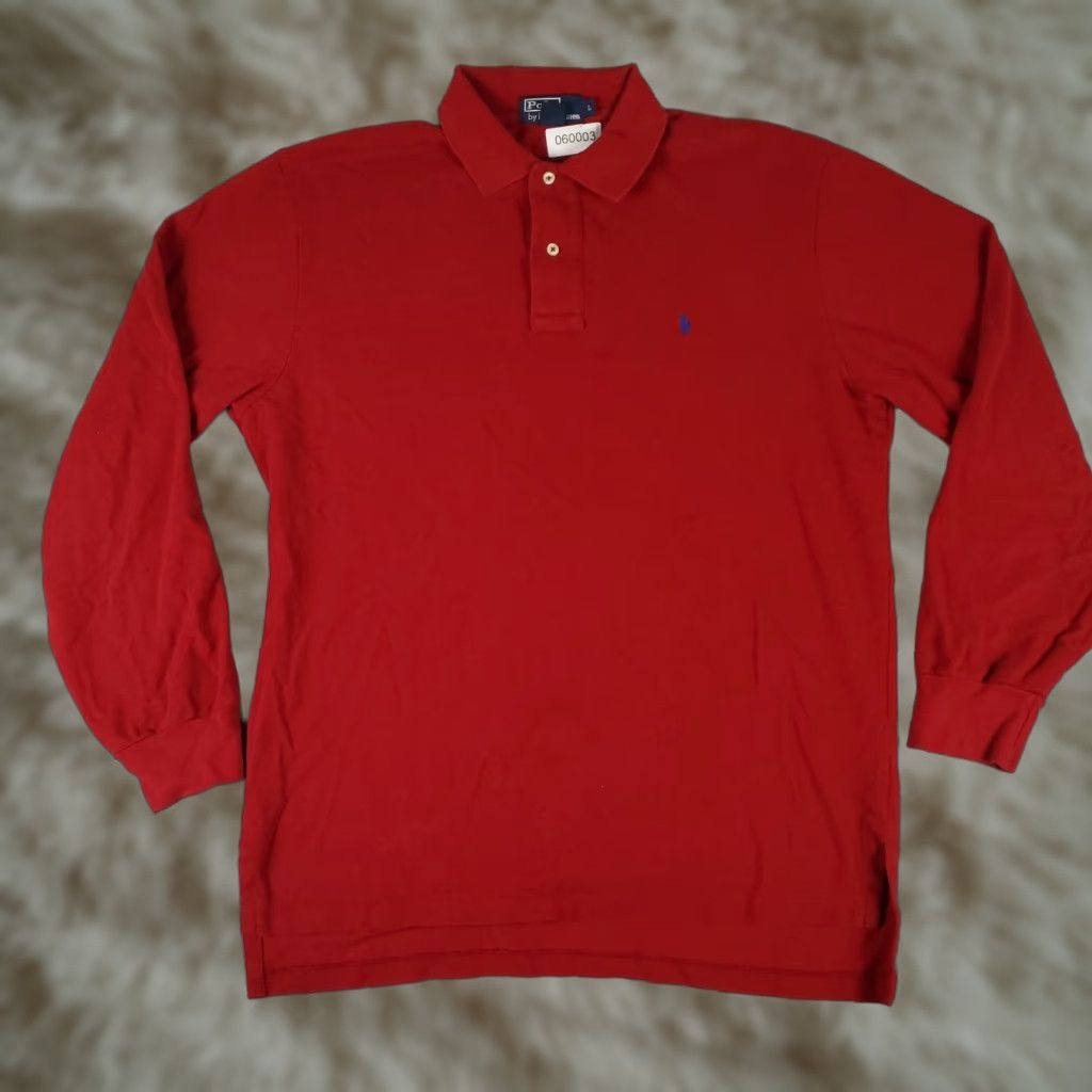 Ralph Lauren Ralph Lauren Polo Shirt Mens Large Red Casual Long Sleeve Preppy Sports Size US L / EU 52-54 / 3 - 1 Thumbnail