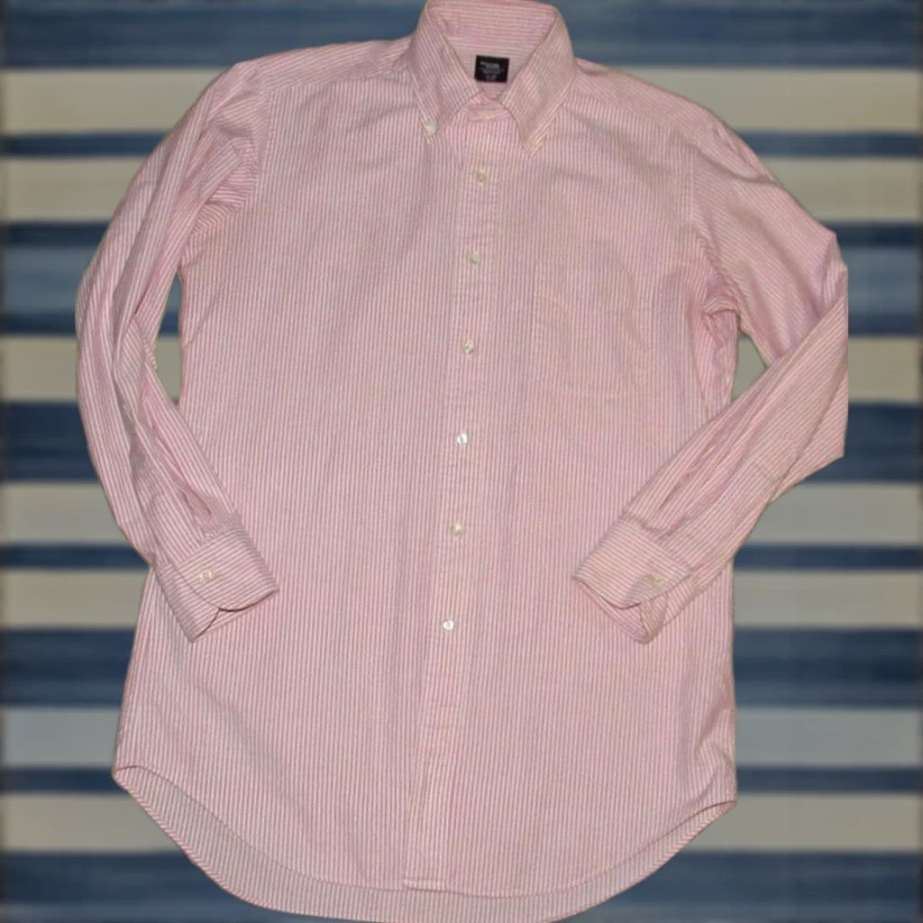 Pinko MAKERS SHIRT Pink Bengal Striped Long Sleeve Button Down Shirt 16 - 41 Men Shirt Regular 16 Pink Bengal Striped 90s Event Mens Size US L / EU 52-54 / 3 - 1 Thumbnail