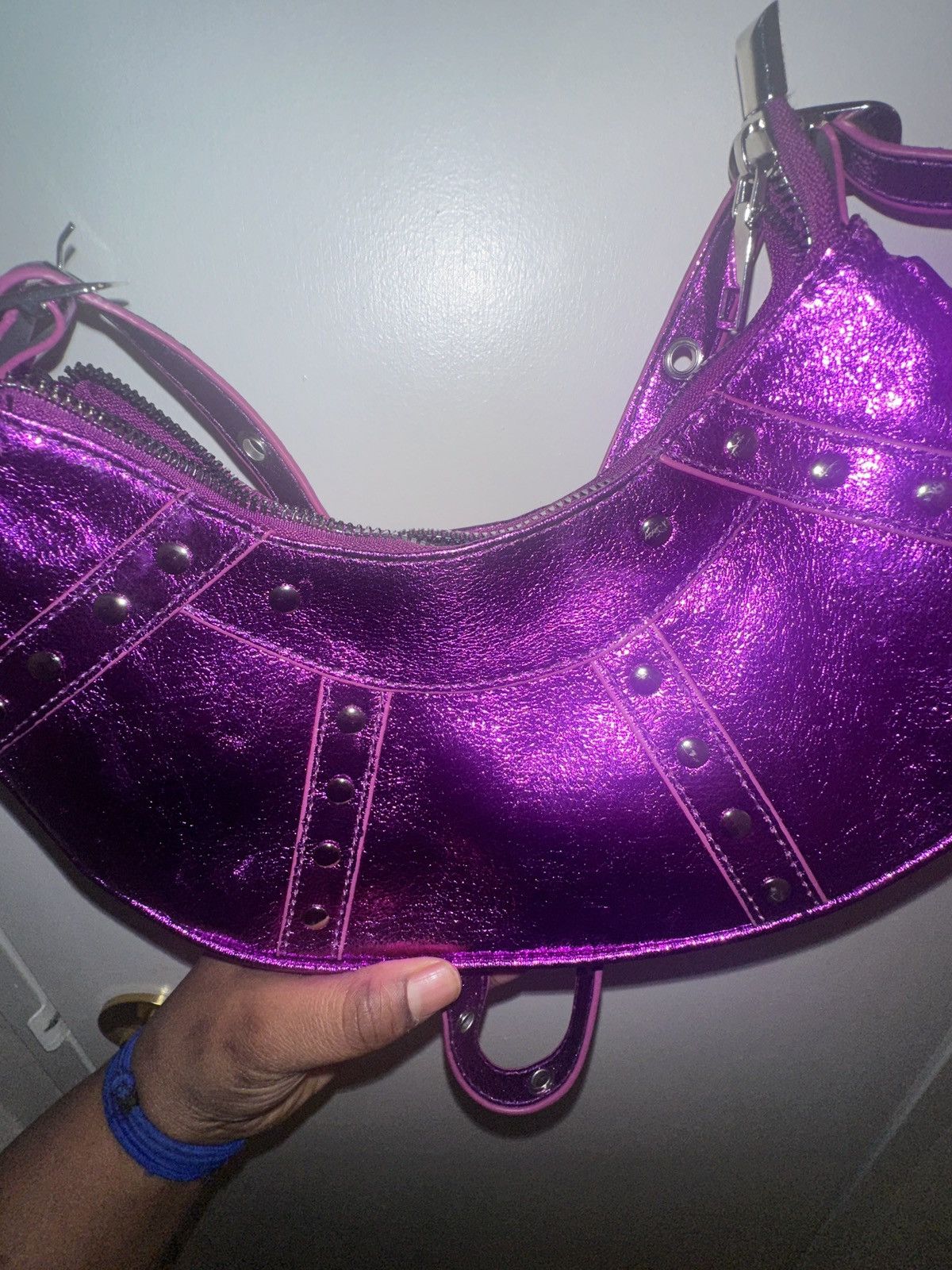 Other Purple glitter rhinestone shoulder bag Size ONE SIZE - 2 Thumbnail