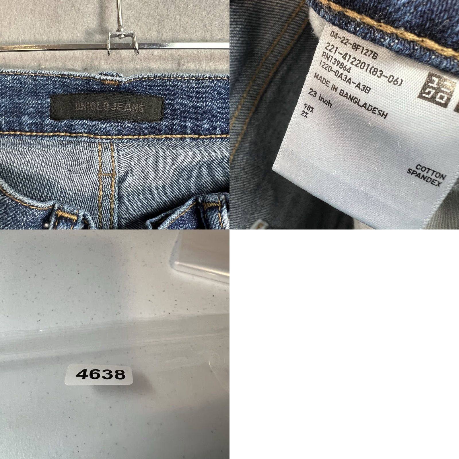 Uniqlo VINTAGE Uniqlo Jeans Womens 23 Blue Medium Wash Stretch Cotton Blend Slim Leg Denim Tapered Pants Womens 23 in Blue Jeans Size 40" / US 18 - 8 Thumbnail