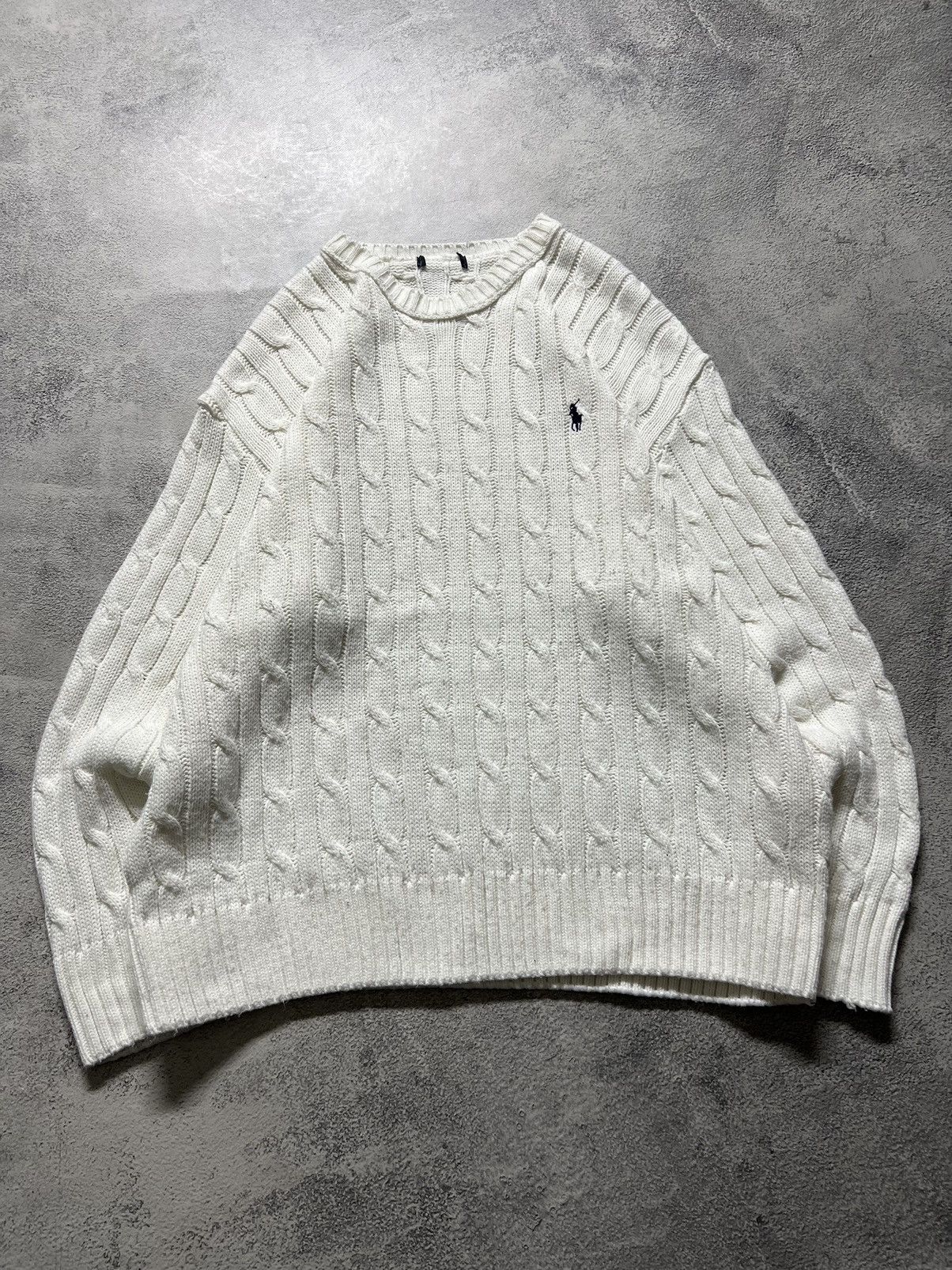 Polo Ralph Lauren × Vintage Vintage Y2k Polo By Ralph Lauren 🤍 Knit Sweater White 90’s Size US XL / EU 56 / 4 - 1 Thumbnail