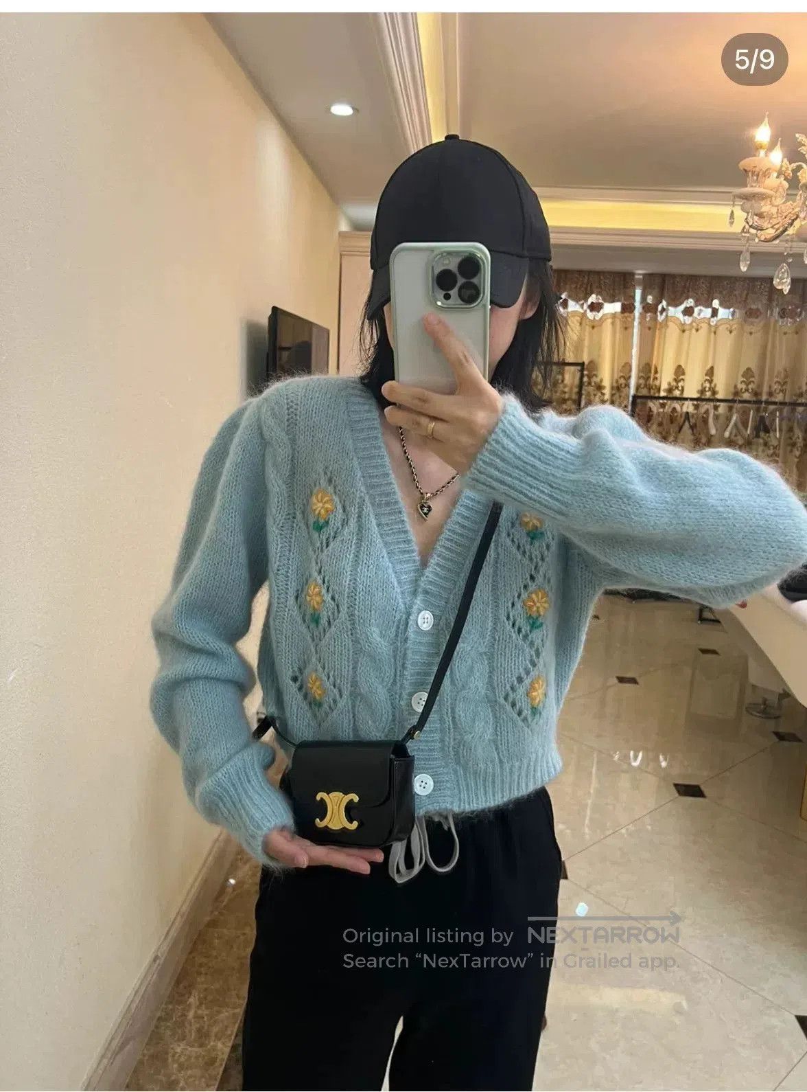 Alessandra Rich Alessandra Rich Blue Embroidered Cardigan. Size XS / US 0-2 / IT 36-38 - 1 Thumbnail